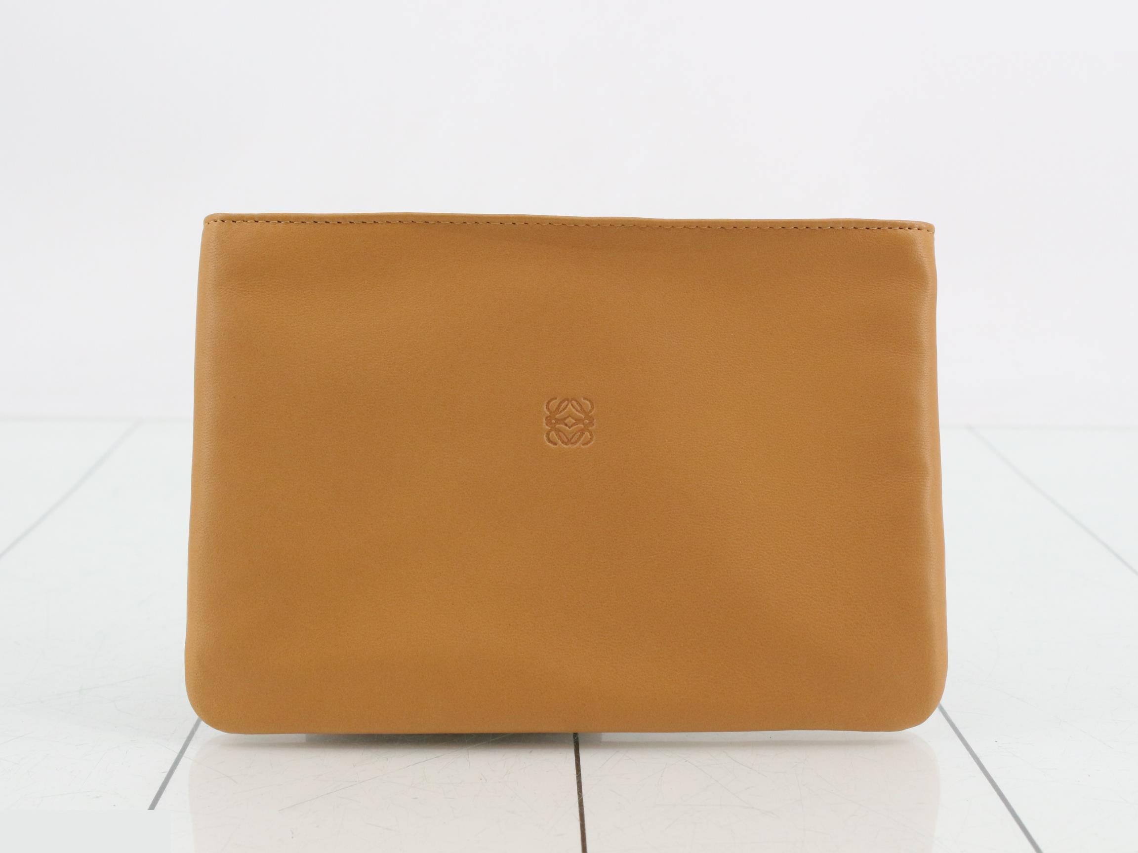 pouch, small item case, leather, brown