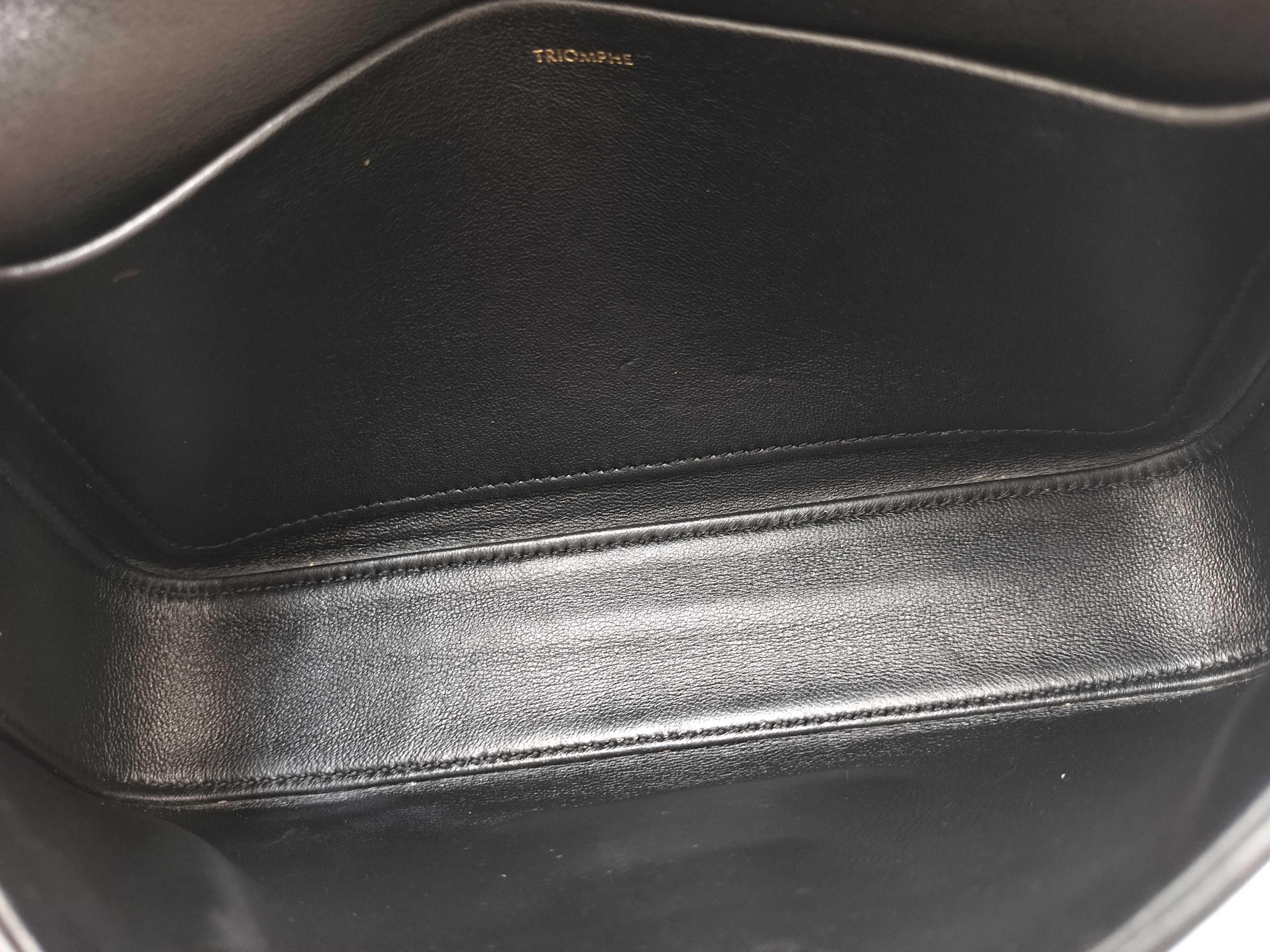 Triomphe Shiny Calf Shoulder Bag — view 11