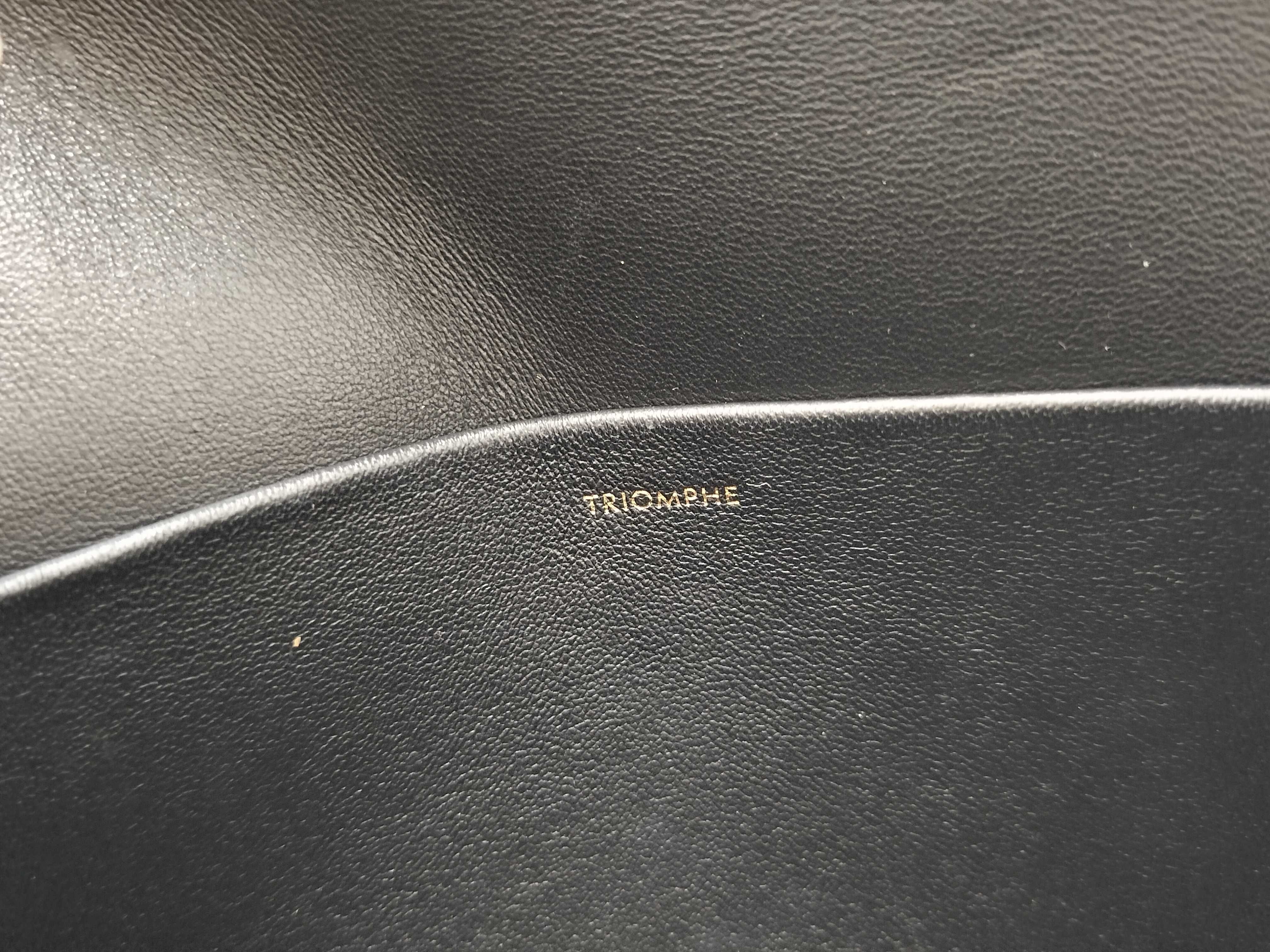 Triomphe Shiny Calf Shoulder Bag — view 12