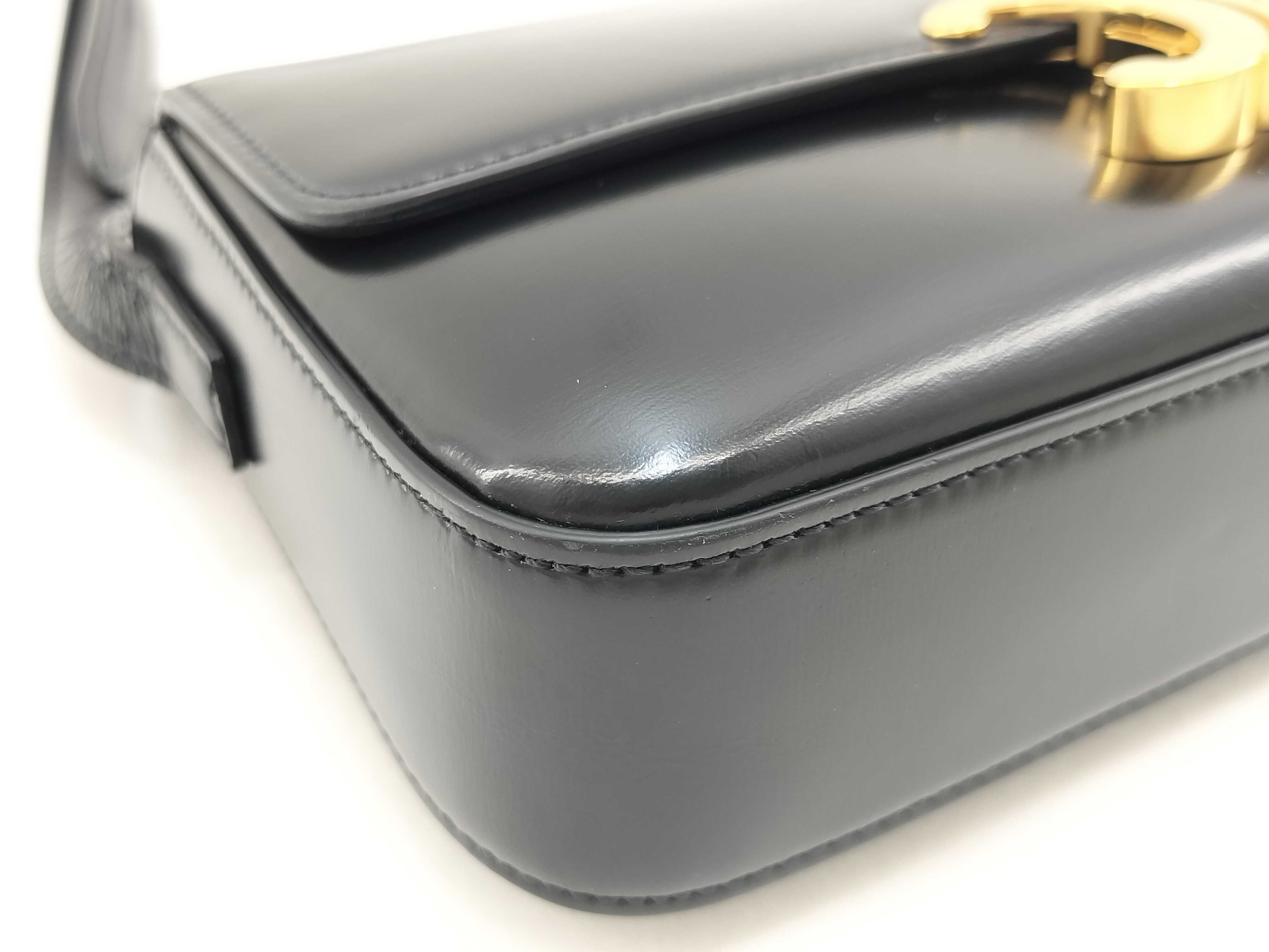Triomphe Shiny Calf Shoulder Bag — view 4