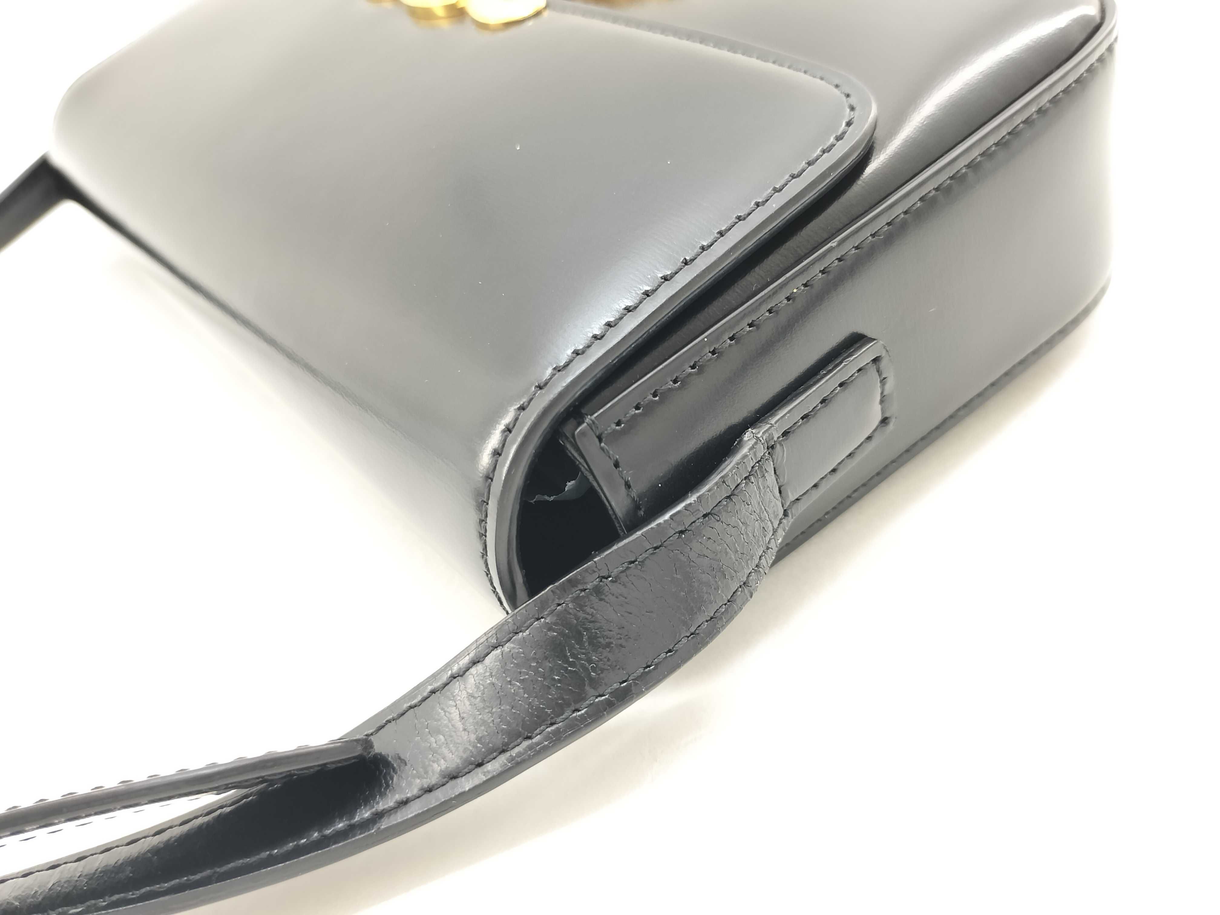 Triomphe Shiny Calf Shoulder Bag — view 5