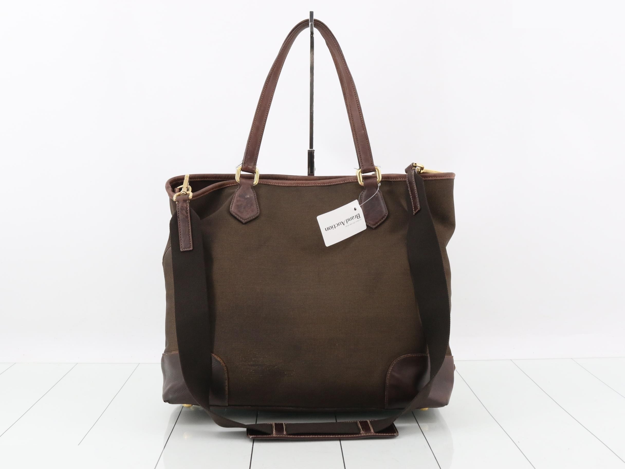 Canvas and leather tote bag with straps — view 2