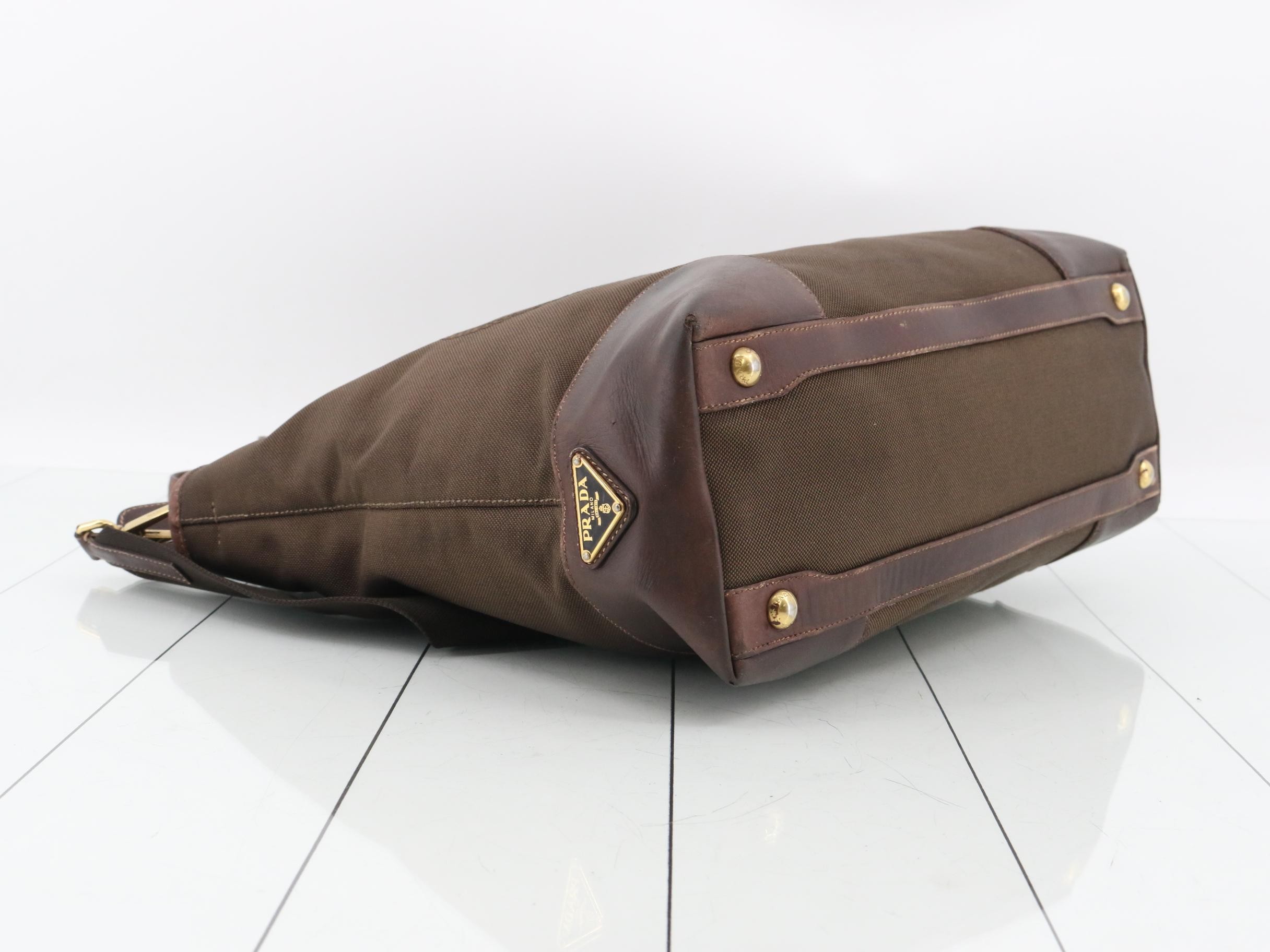 Canvas and leather tote bag with straps — view 5