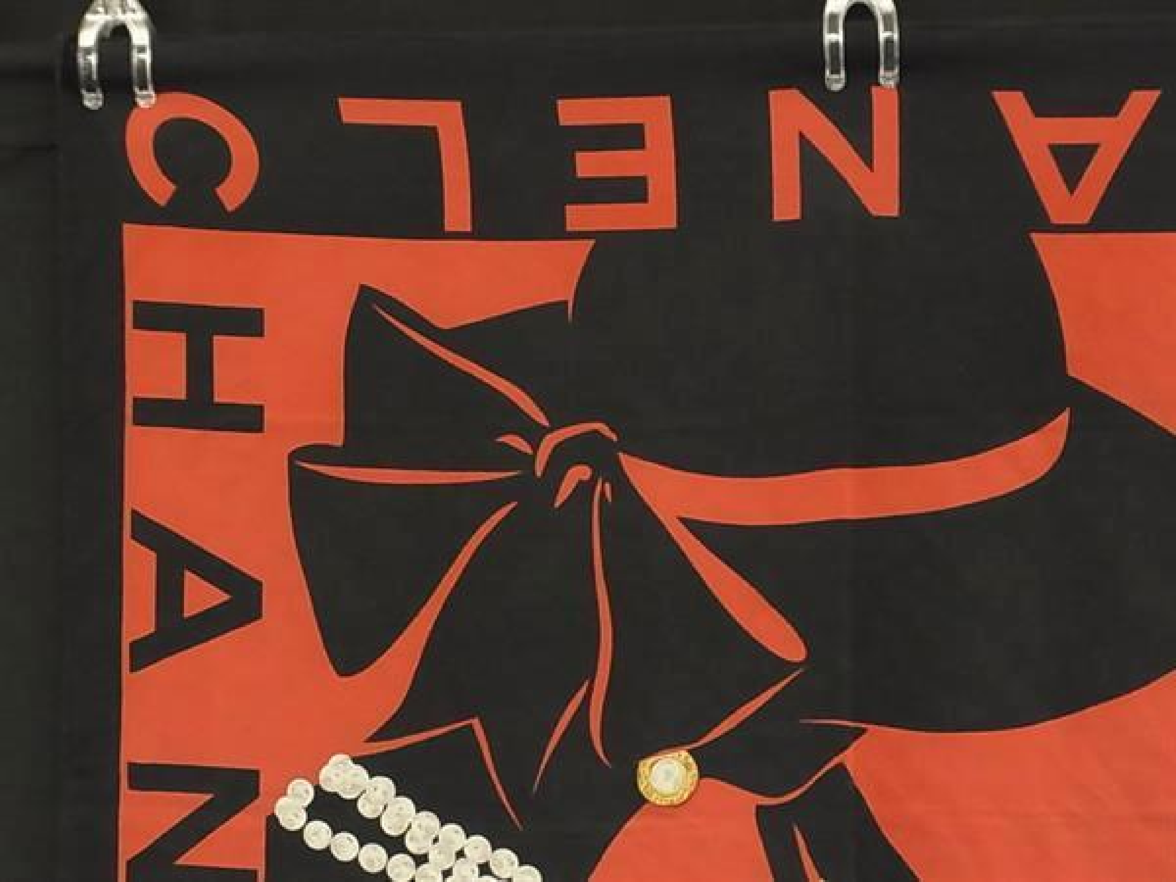 Jewelry Pattern Large Scarf Stole Shawl Women's Black x Red FQ9418 Other Accessories — view 2