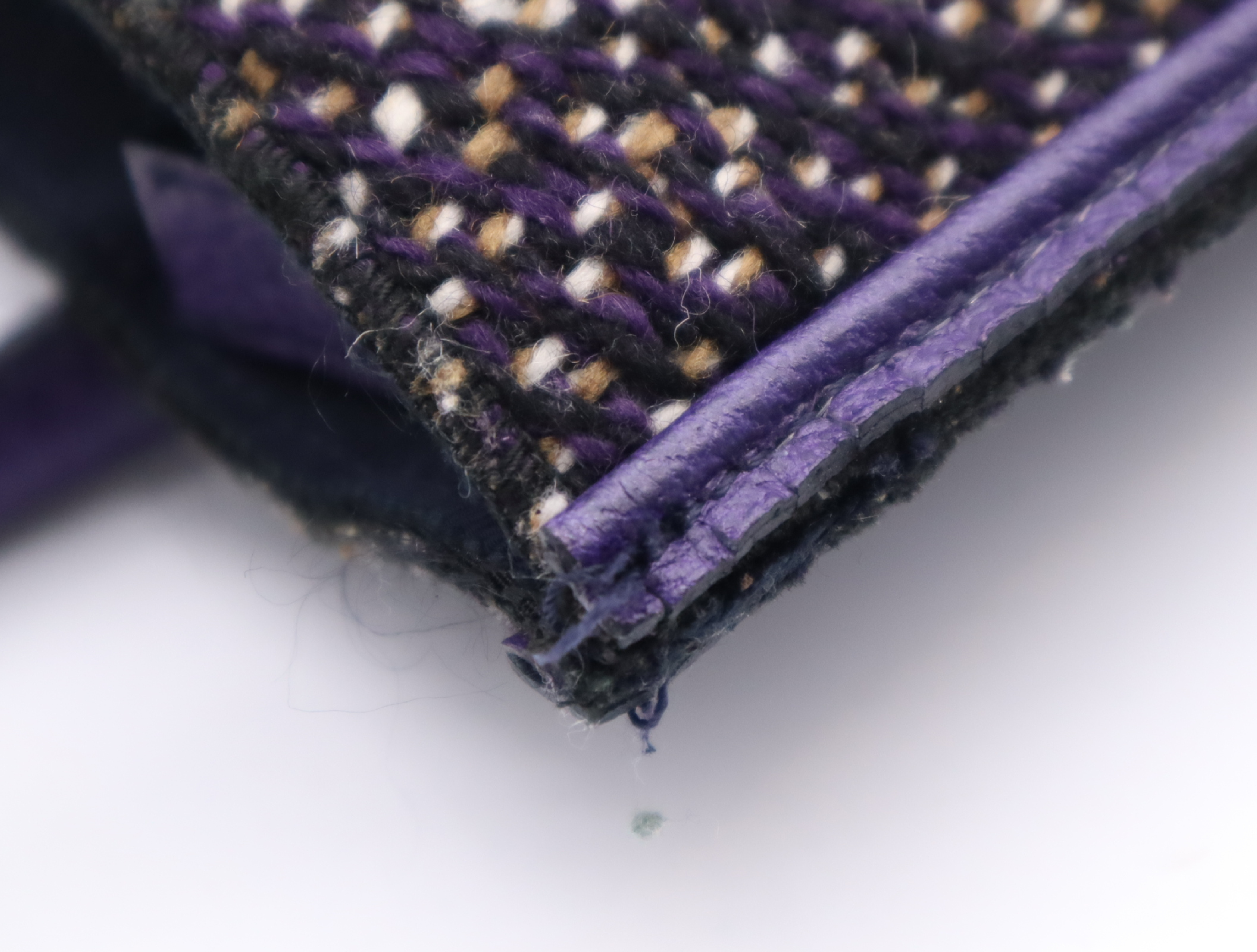 Tweed/Leather Flat Tweed Purple Handbag — view 11