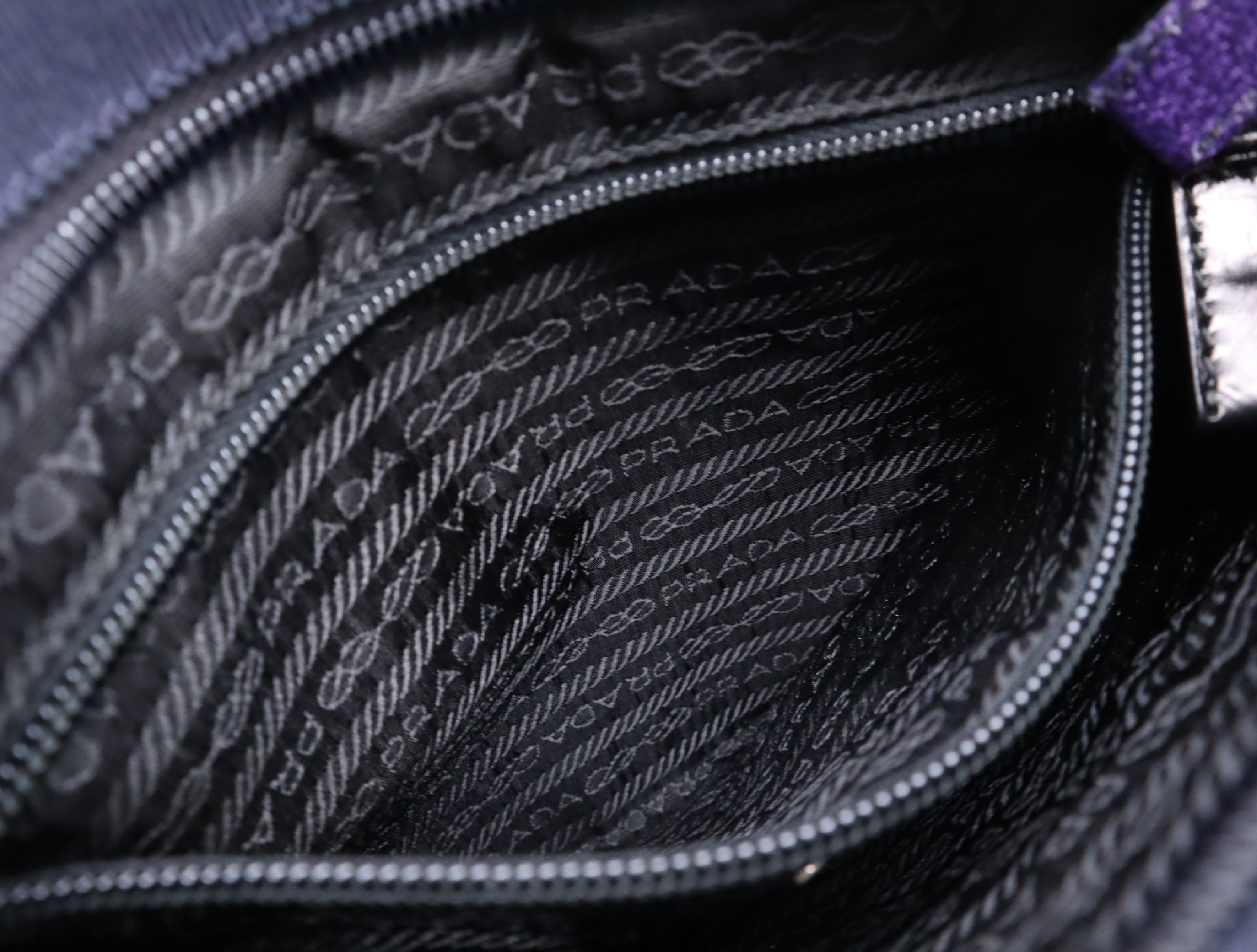 Tweed/Leather Flat Tweed Purple Handbag — view 15