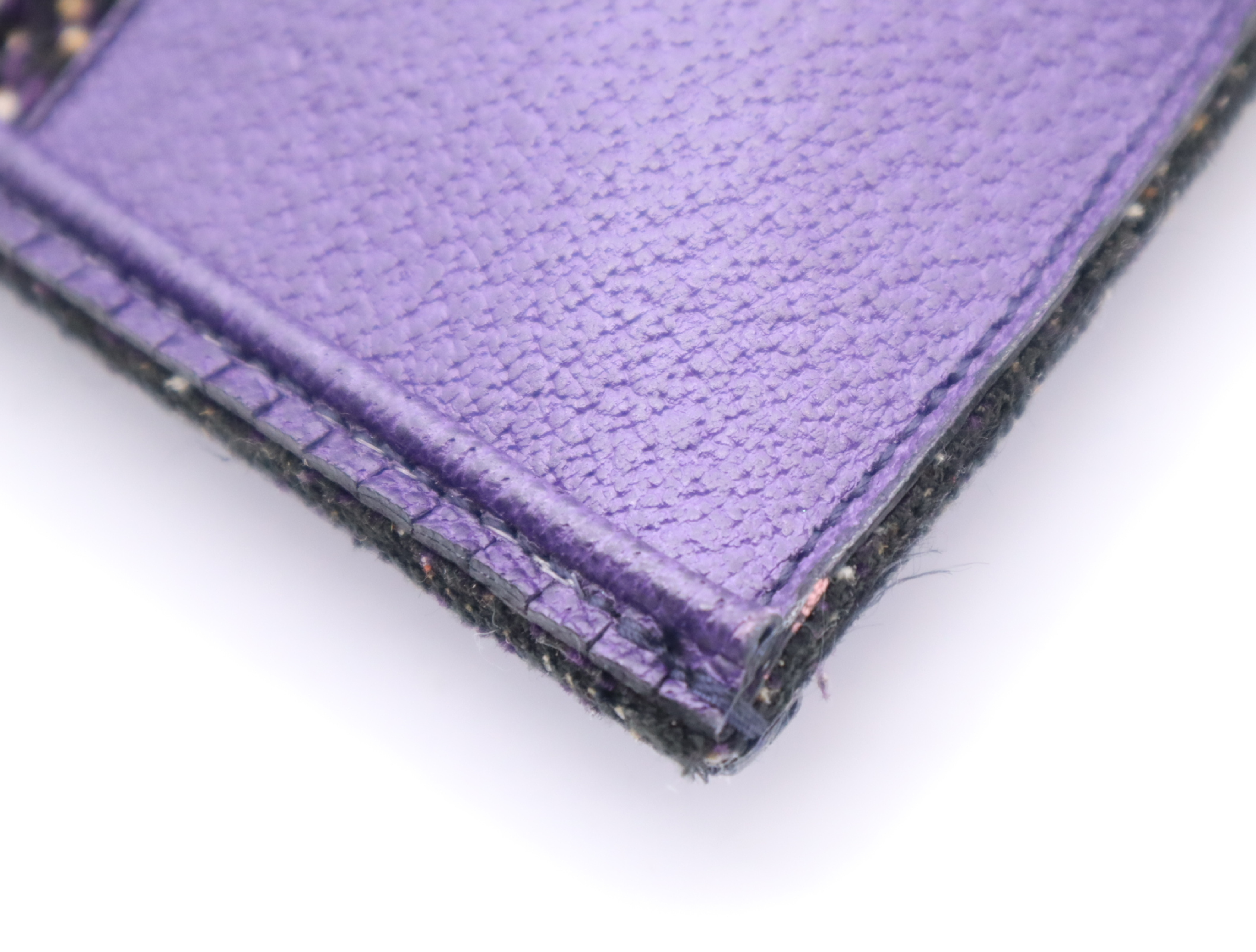 Tweed/Leather Flat Tweed Purple Handbag — view 6