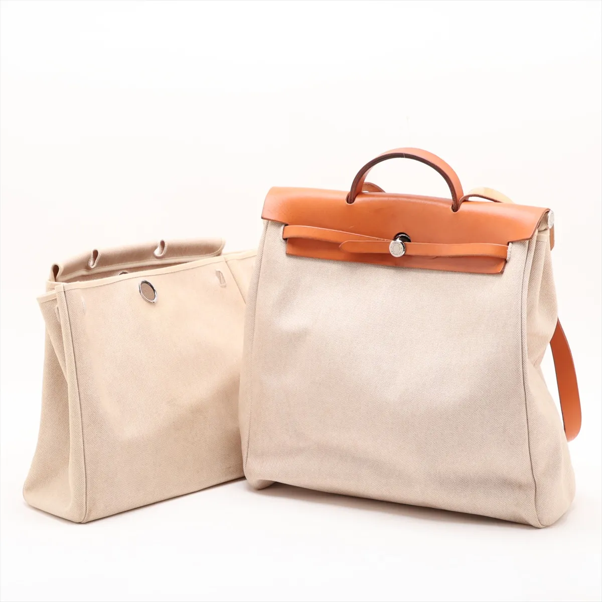 Herbag MM Toile H x Vache Hunter Beige x Brown Silver Hardware B: 1998 — view 10