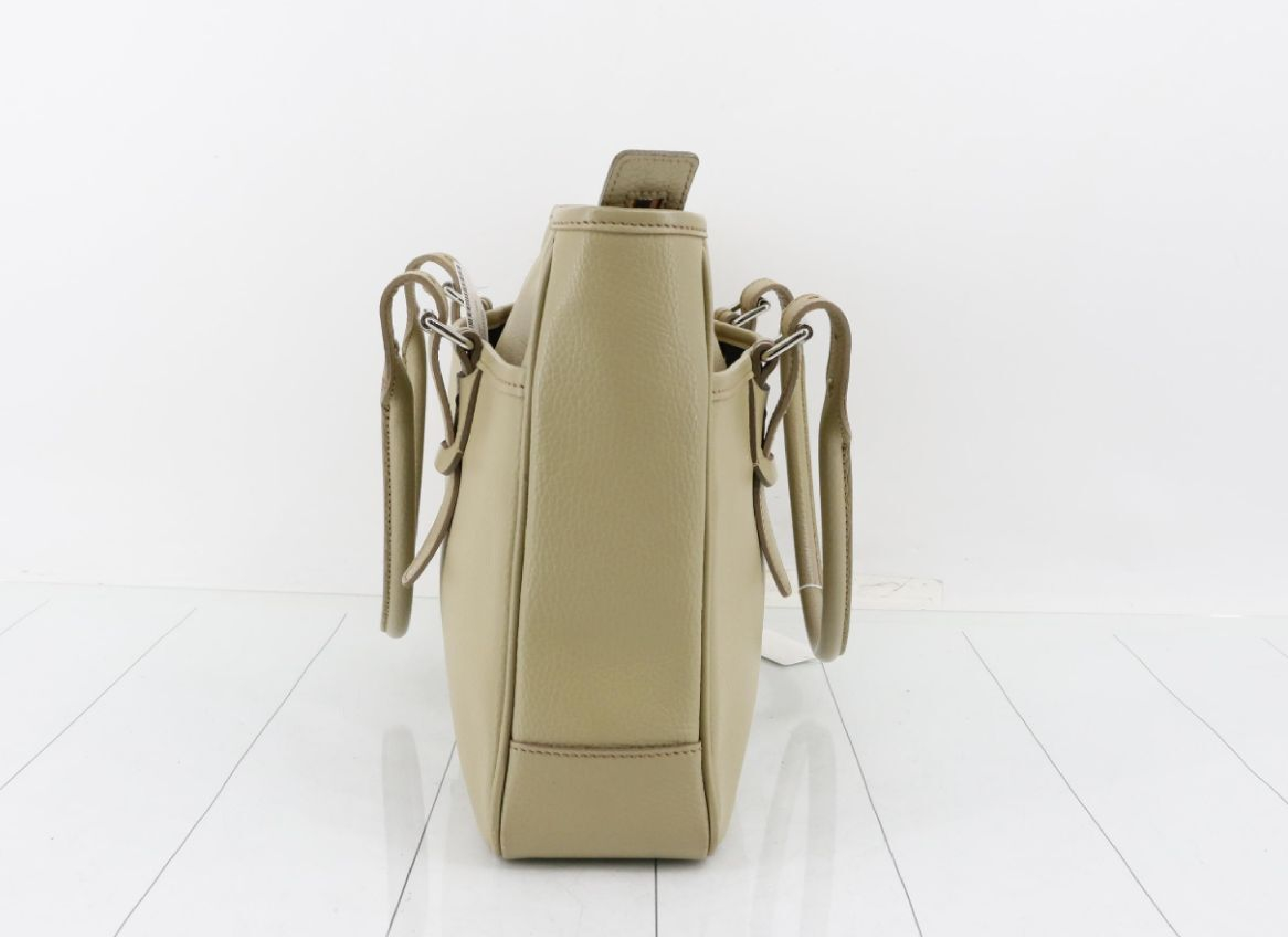 Leather Handbag, Checkered Interior — view 3