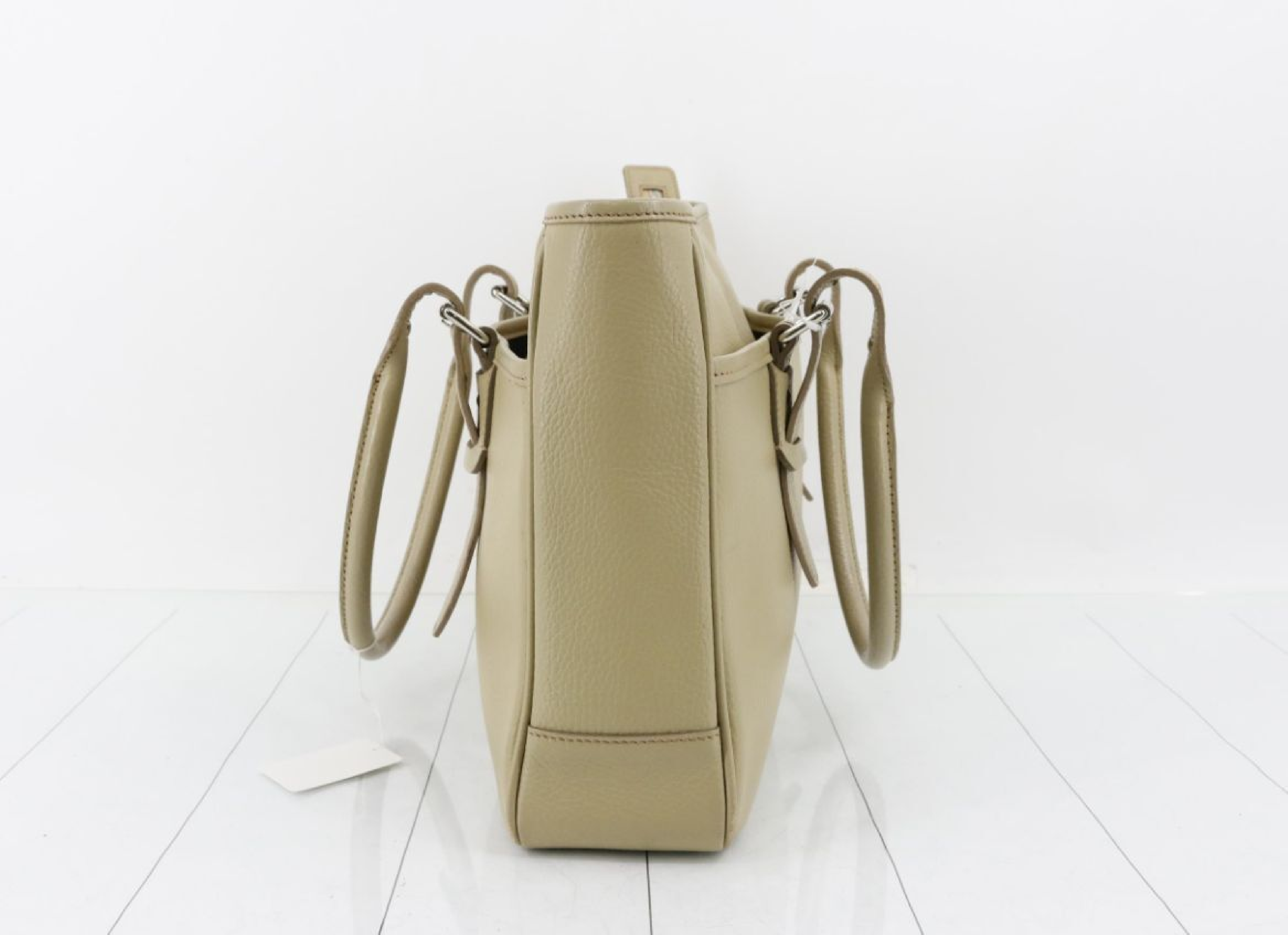 Leather Handbag, Checkered Interior — view 4