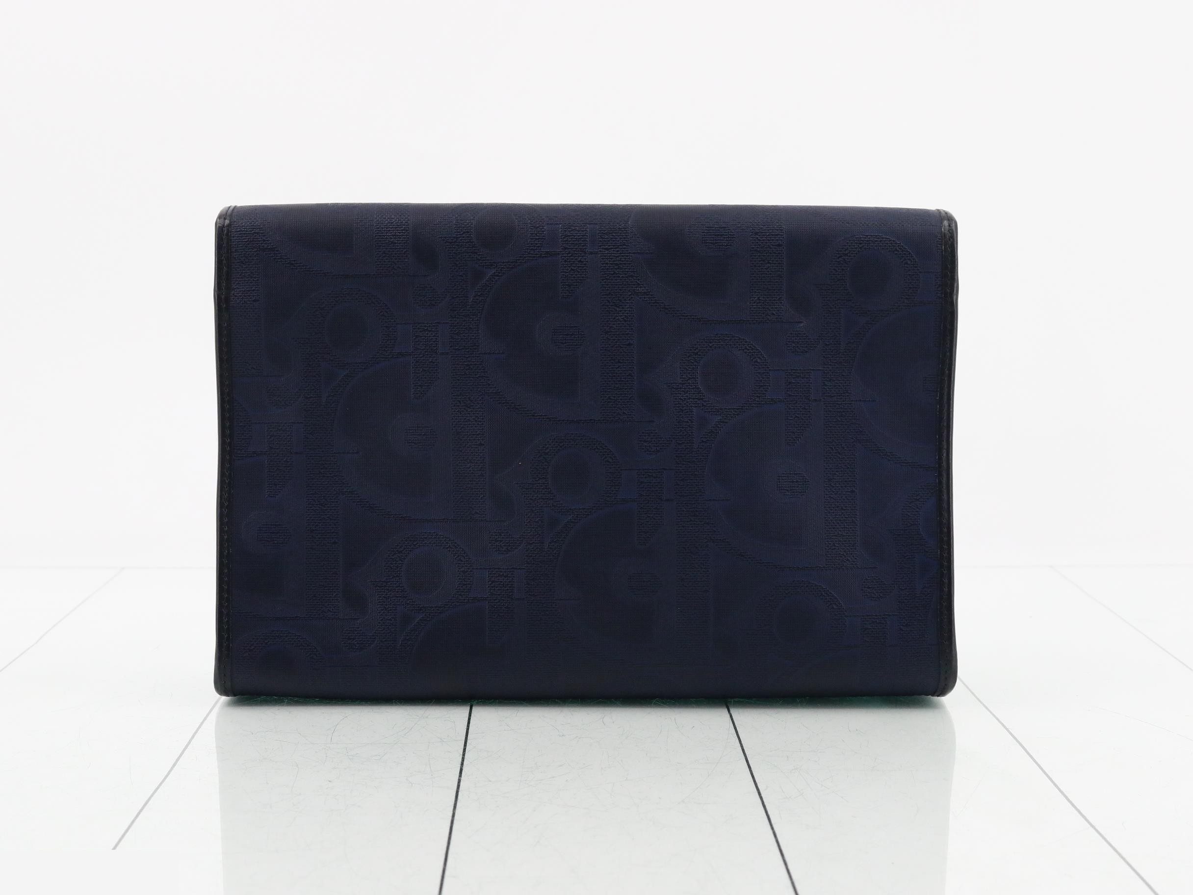 Trotter 2-Way Crossbody Bag with Strap, PVC/Leather, Navy, GP Hardware — view 2