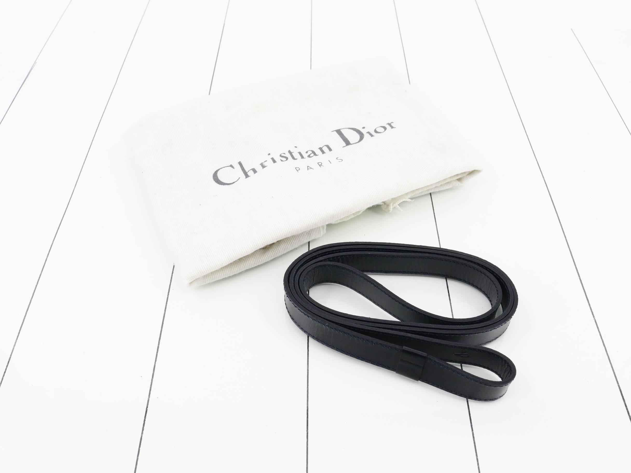 Trotter 2-Way Crossbody Bag with Strap, PVC/Leather, Navy, GP Hardware — view 7