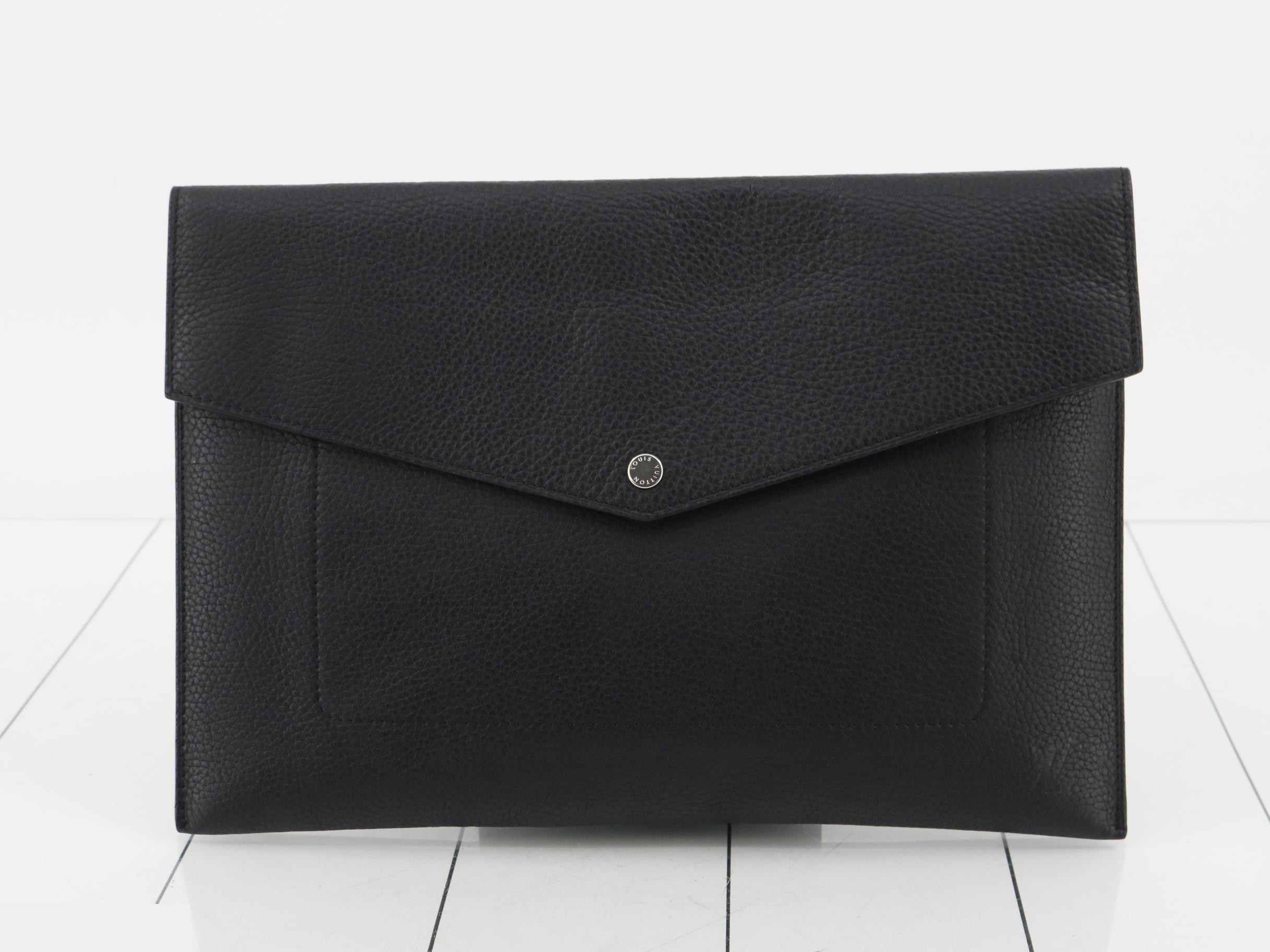 Pochette Envelope, Taurillon Leather, Black