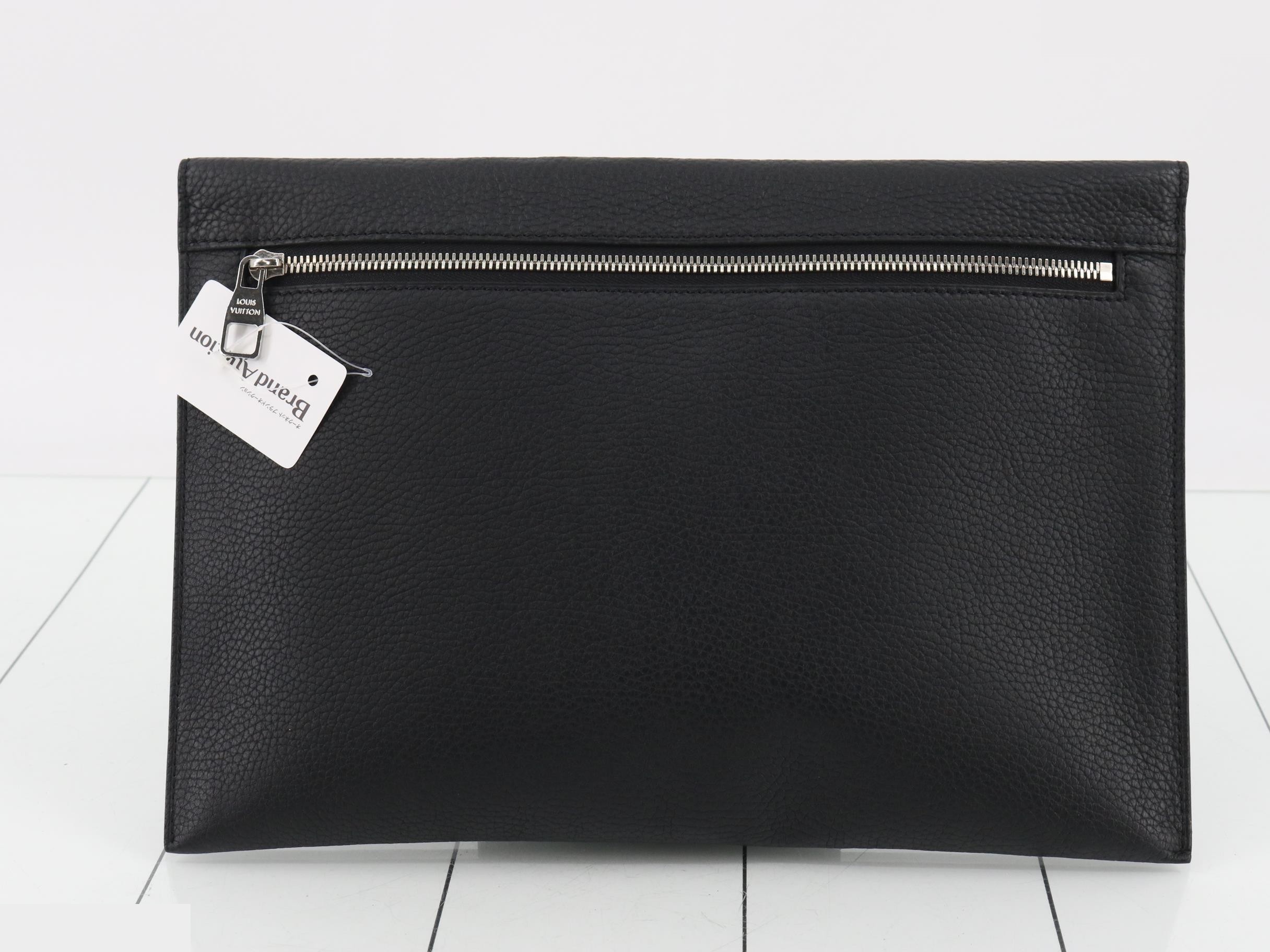 Pochette Envelope, Taurillon Leather, Black — view 2