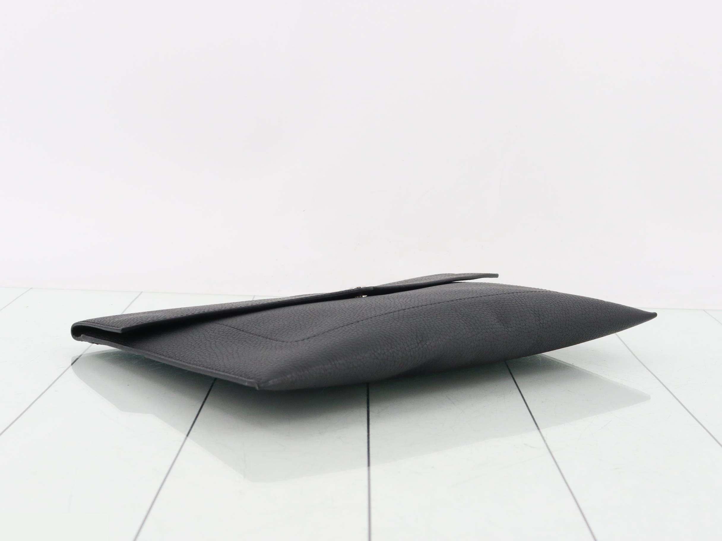 Pochette Envelope, Taurillon Leather, Black — view 5