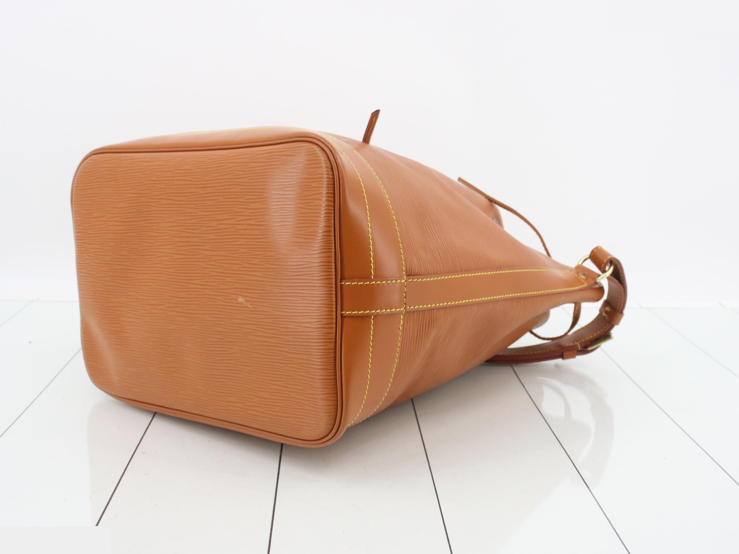 Epi Petit Noe Shoulder Bag/Bucket Bag, Brown, Gold Hardware — view 6