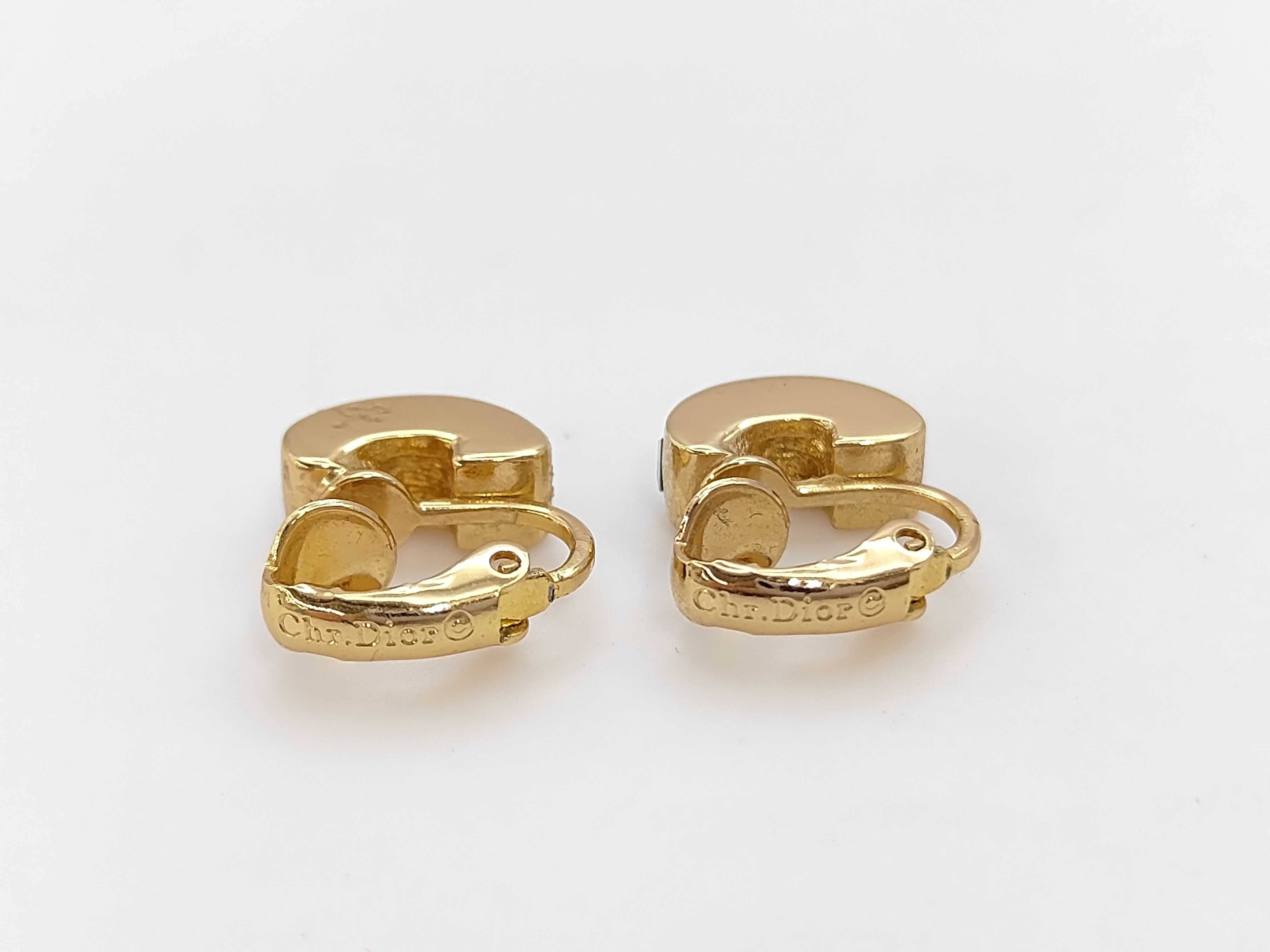 Gold Stone Earrings — view 3