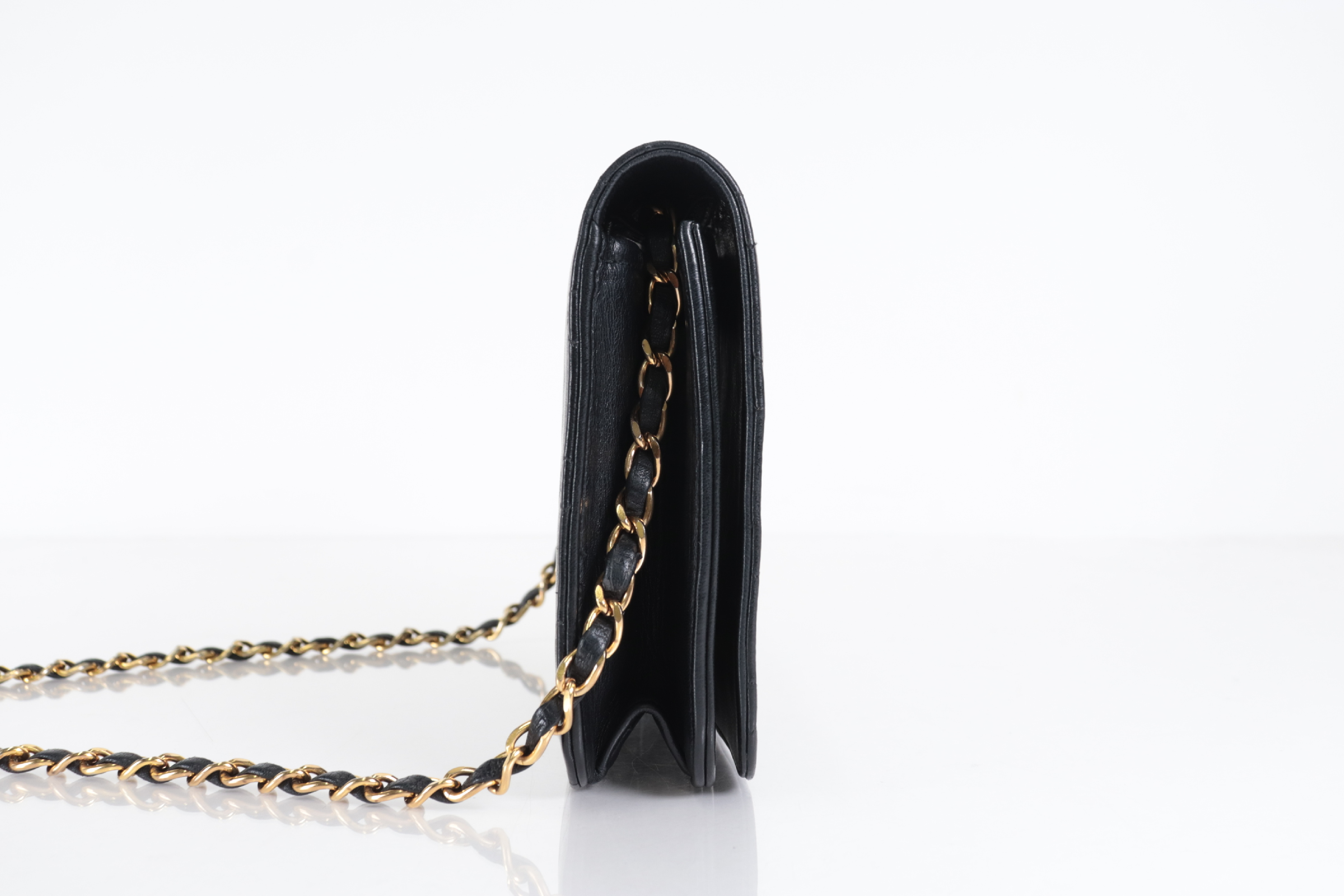 Push-Lock Lambskin Chain Shoulder Bag (Series 8) — view 3