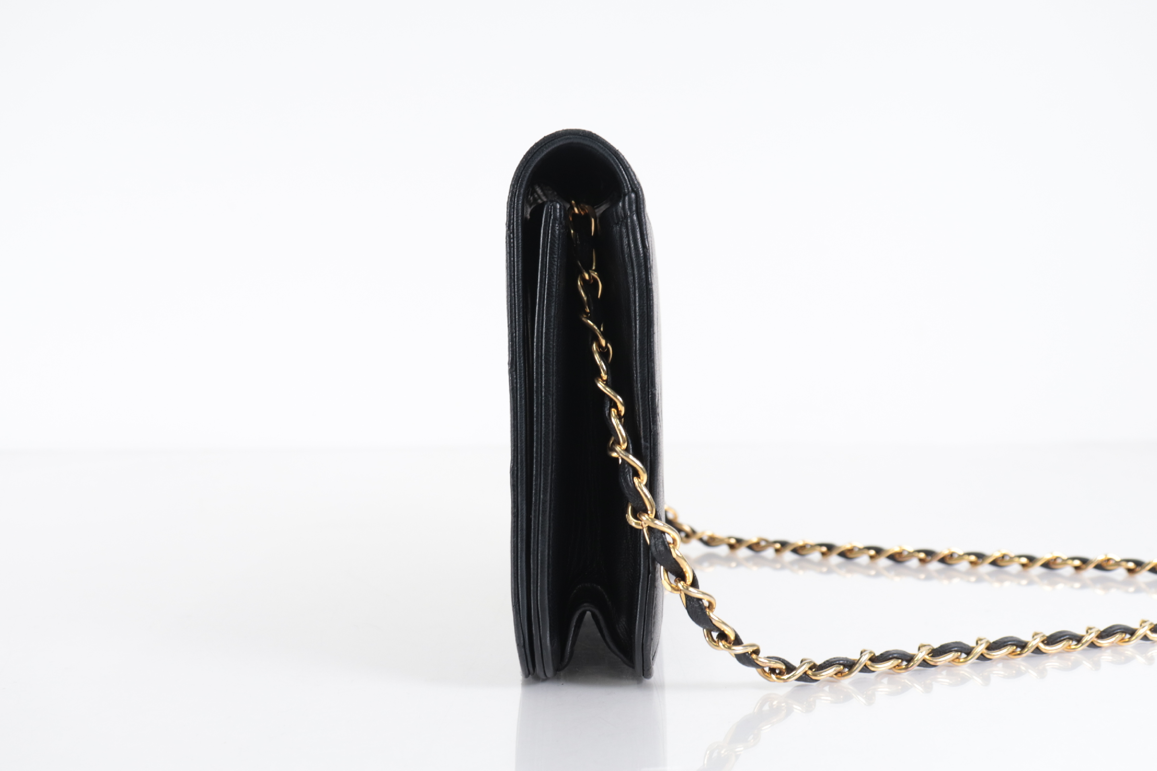 Push-Lock Lambskin Chain Shoulder Bag (Series 8) — view 4