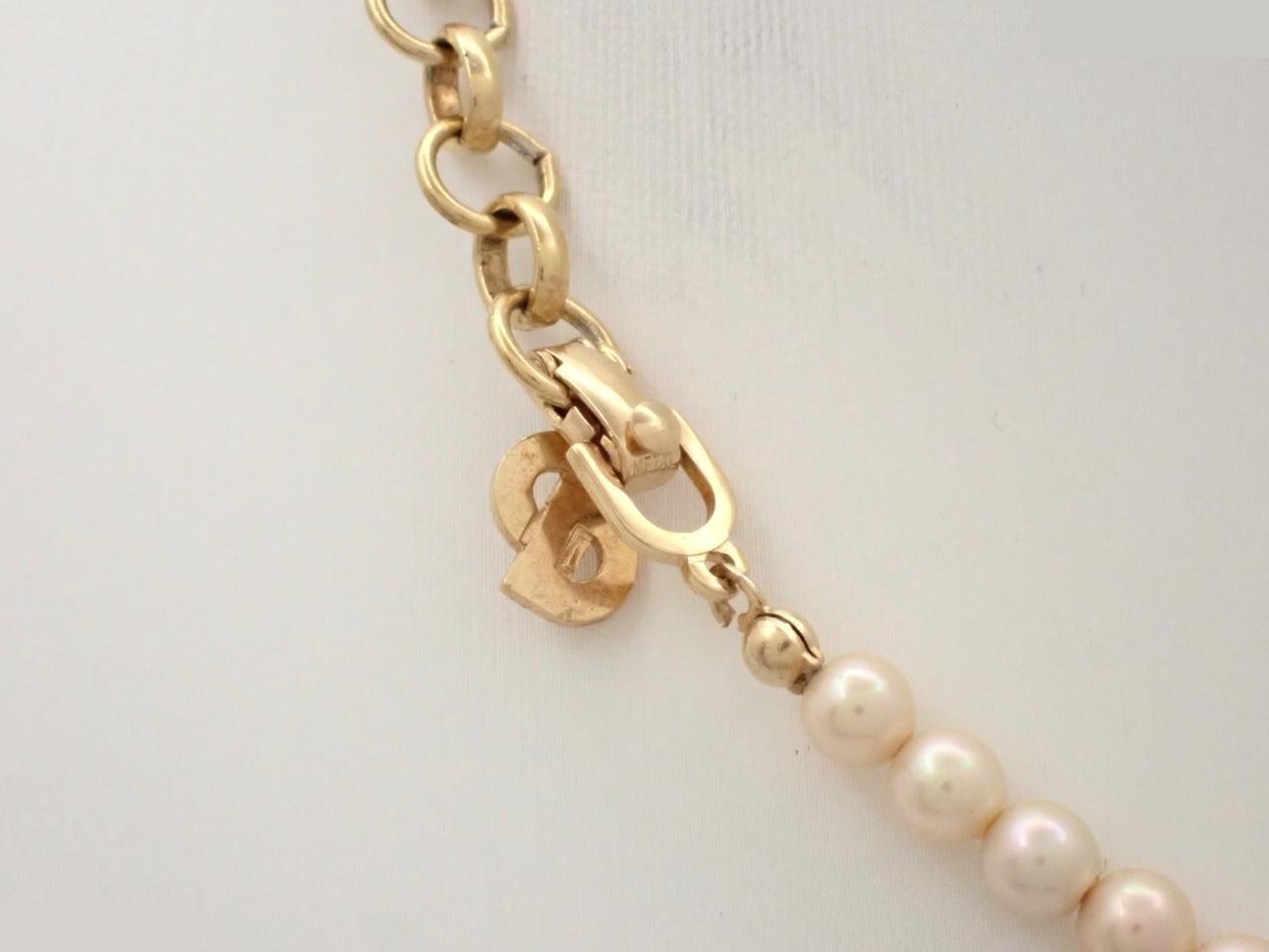 Other line: Precious metal necklace, faux pearl, neck circumference approximately 42 cm — view 2
