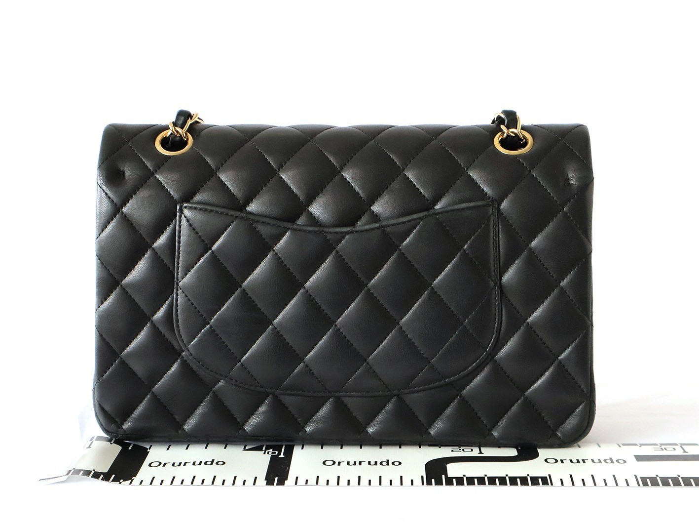 Matelassé 25 Lambskin Double Flap Double Chain Shoulder Bag, Black — view 2
