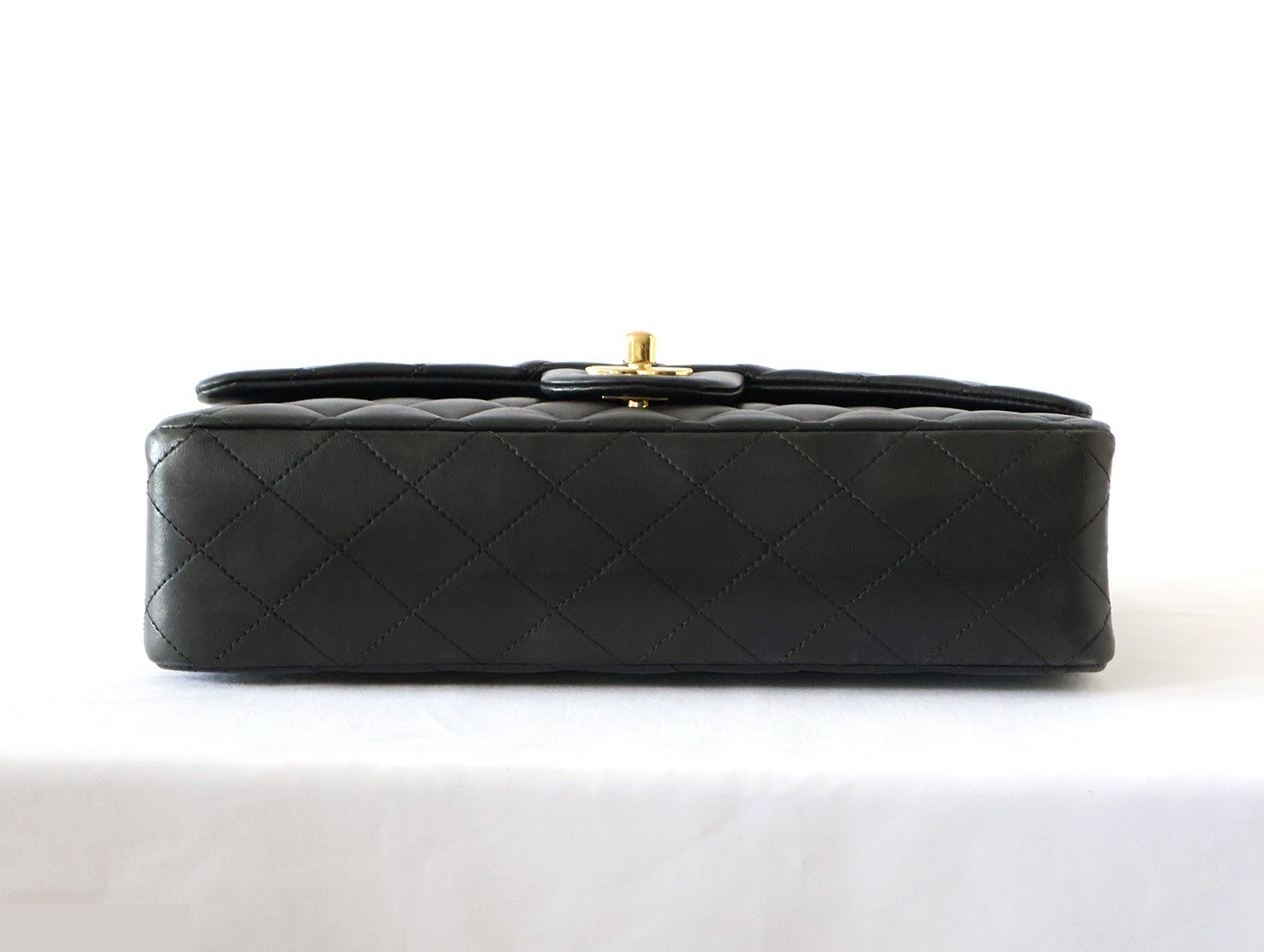 Matelassé 25 Lambskin Double Flap Double Chain Shoulder Bag, Black — view 5