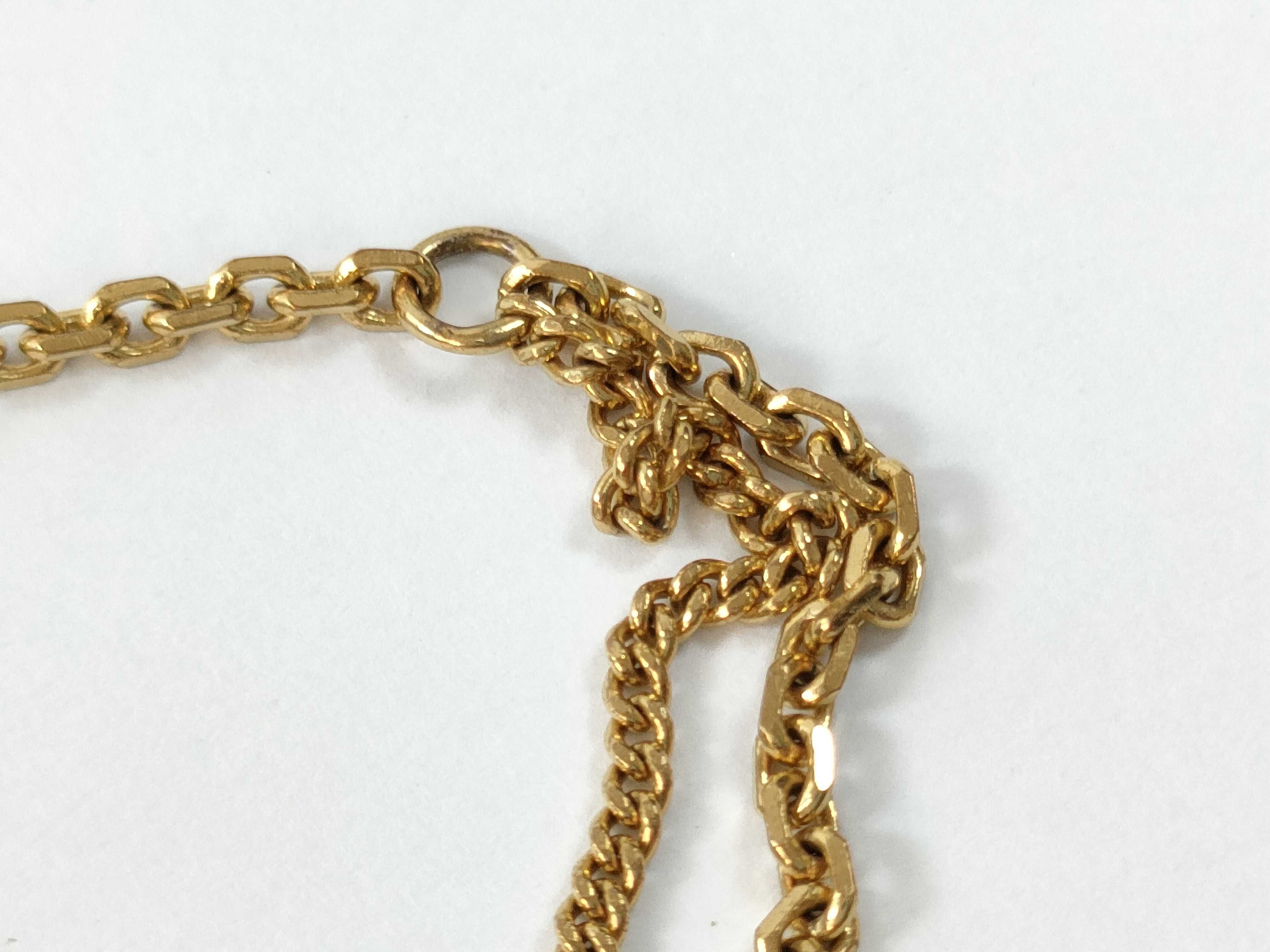 Bracelet CD Logo Star Double Chain Clear Stone Gold Bracelet/Bangle — view 4
