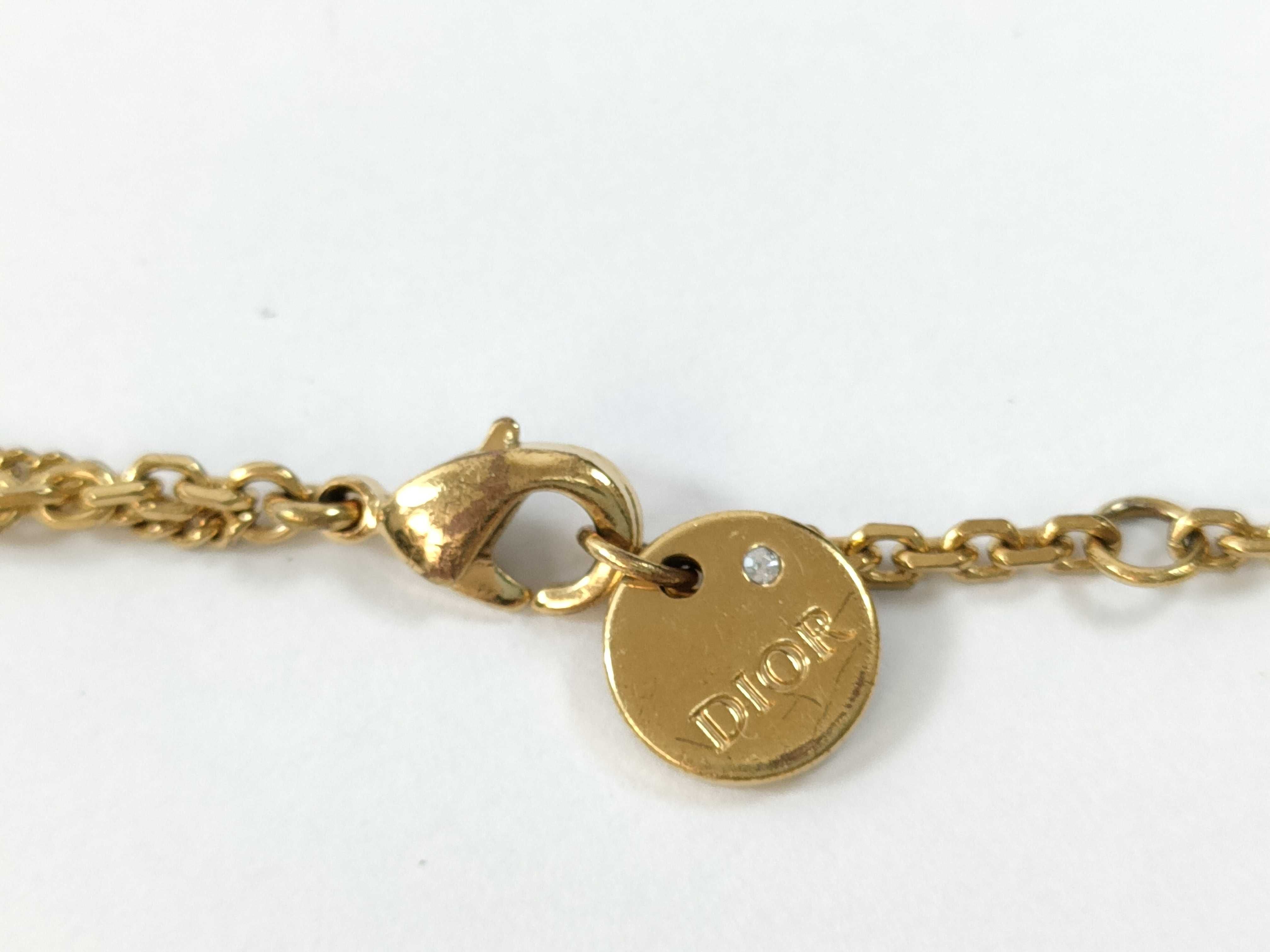 Bracelet CD Logo Star Double Chain Clear Stone Gold Bracelet/Bangle — view 5