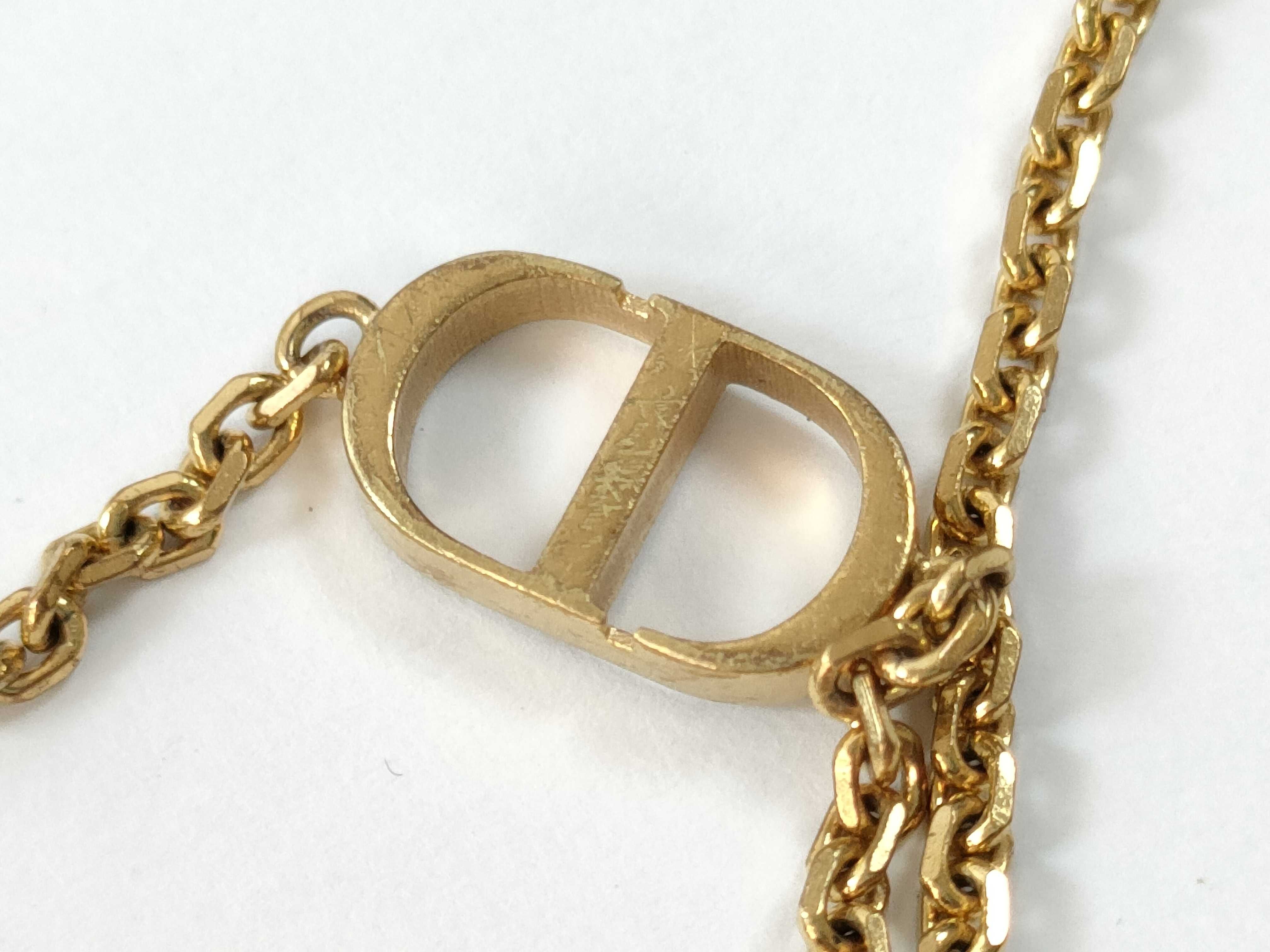 Bracelet CD Logo Star Double Chain Clear Stone Gold Bracelet/Bangle — view 8
