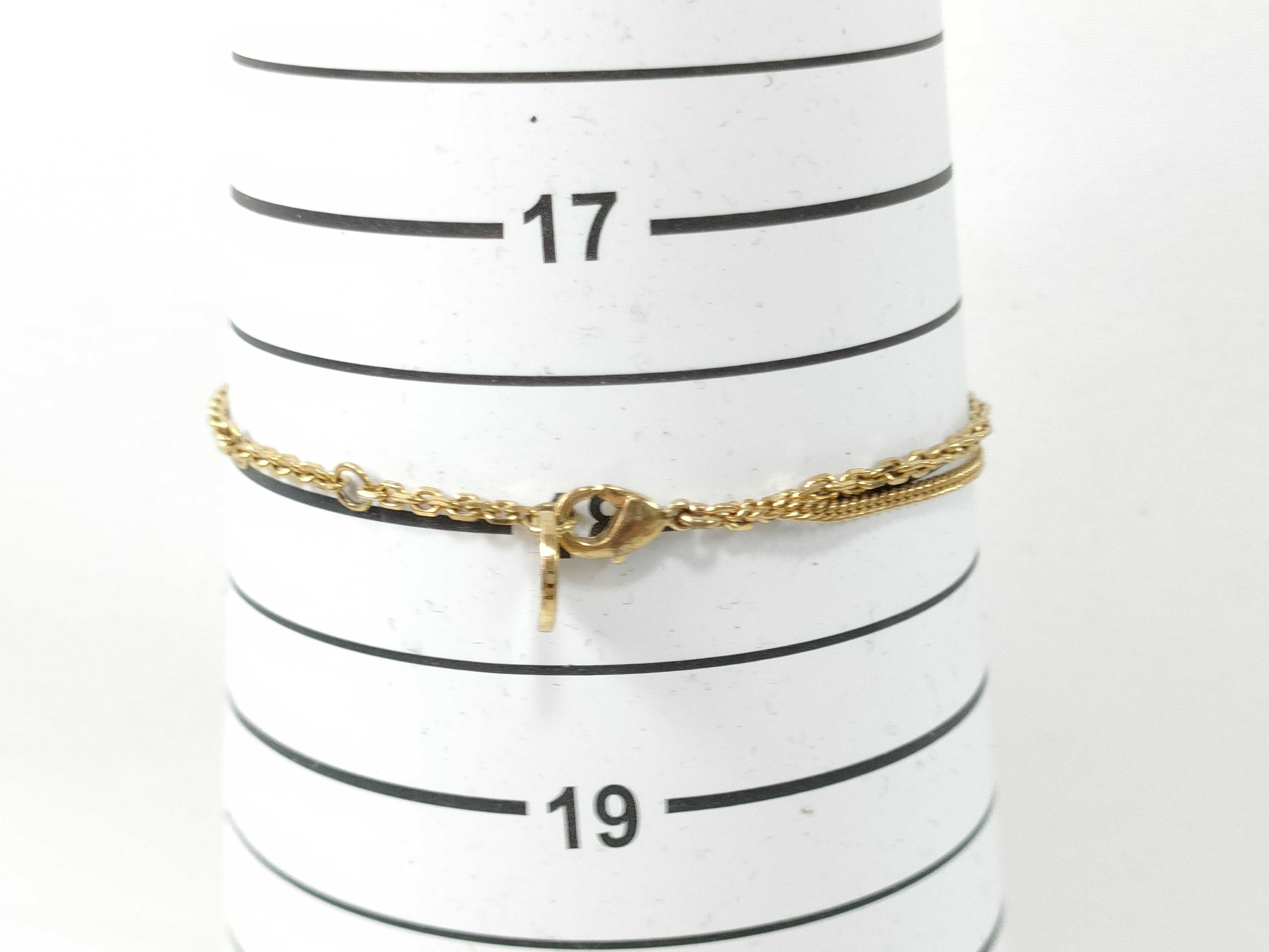 Bracelet CD Logo Star Double Chain Clear Stone Gold Bracelet/Bangle — view 10