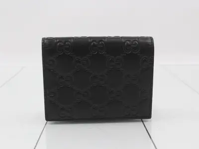 Guccissima Compact Wallet, Black