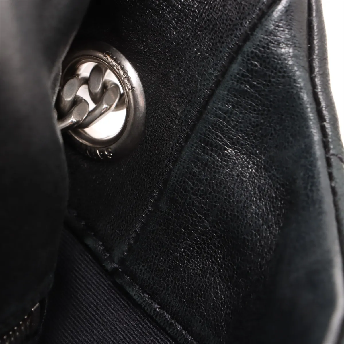 Lulu Puffer Leather Chain Shoulder Bag Black 577476 — view 11