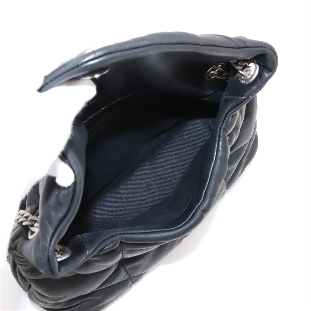 Lulu Puffer Leather Chain Shoulder Bag Black 577476 — view 7