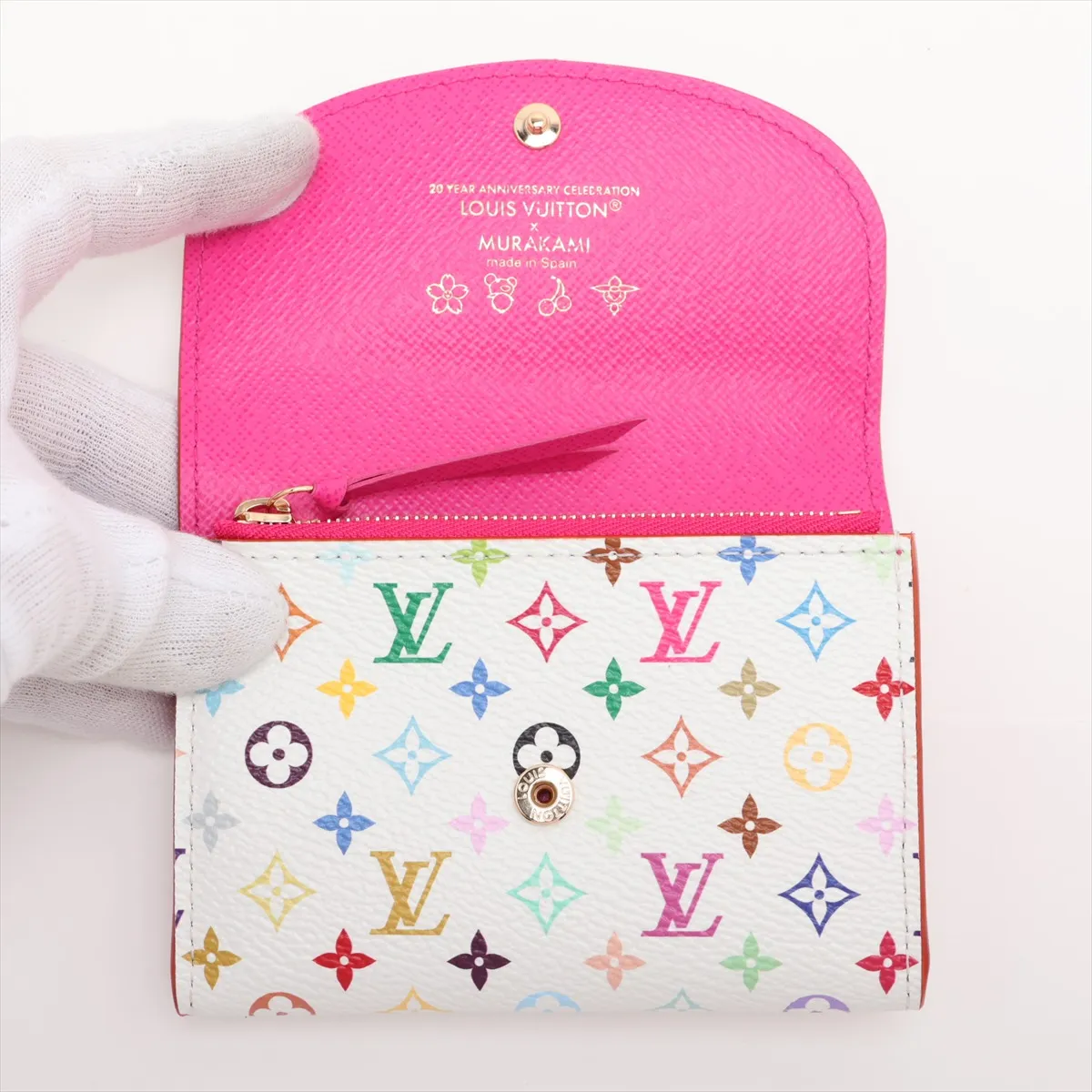 x Takashi Murakami Multicolor Portemonnaie Rosalie M13399 Coin Case Blanc (RFID detected) — view 3