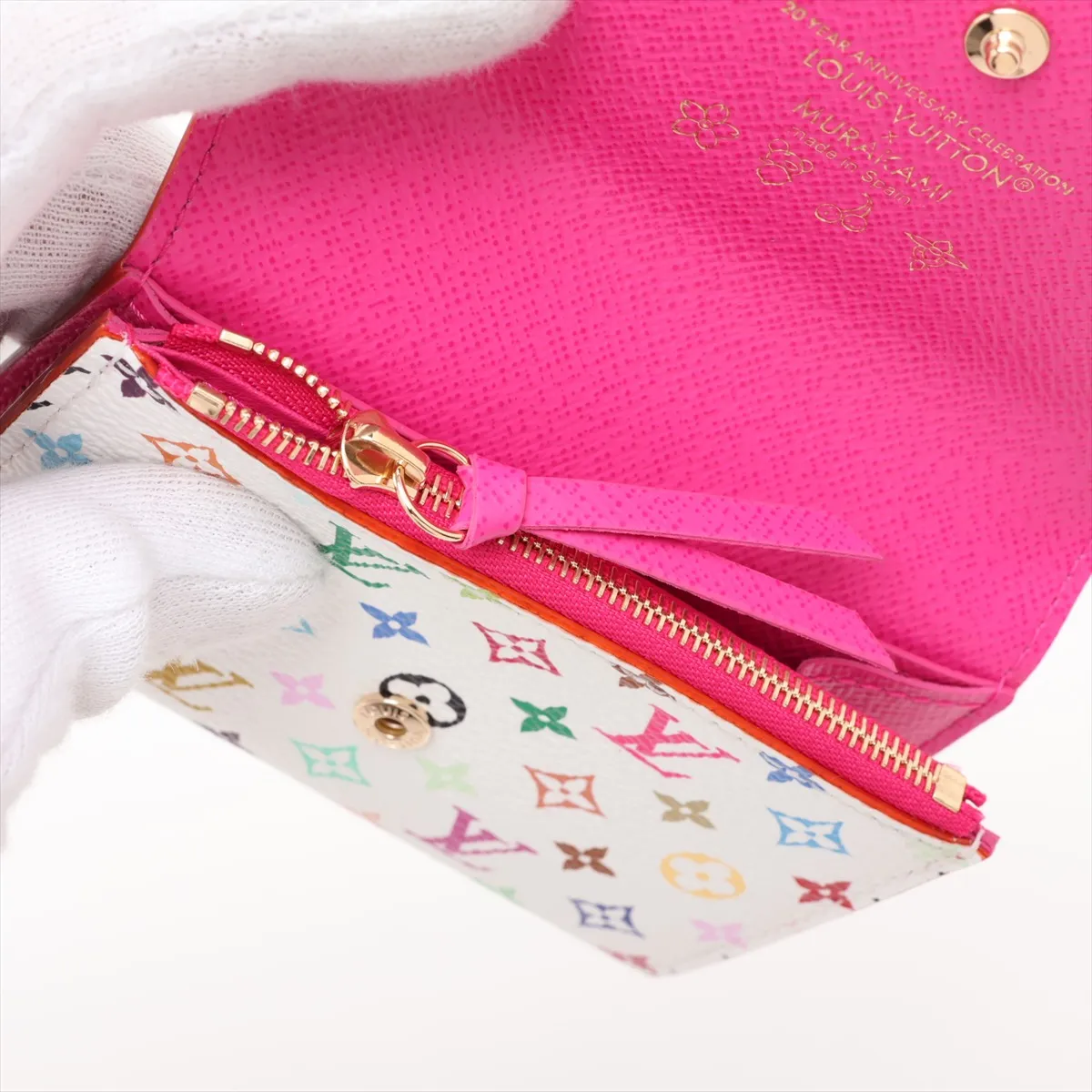 x Takashi Murakami Multicolor Portemonnaie Rosalie M13399 Coin Case Blanc (RFID detected) — view 10
