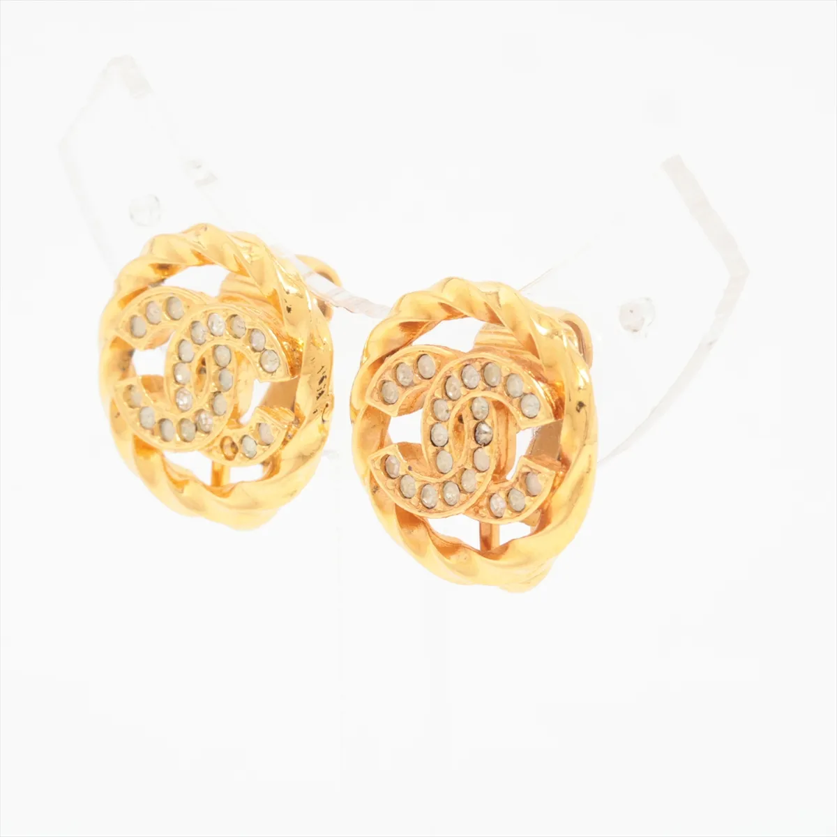 Cocomark 2137 Earrings (for both ears) GP x Rhinestone Gold — view 3