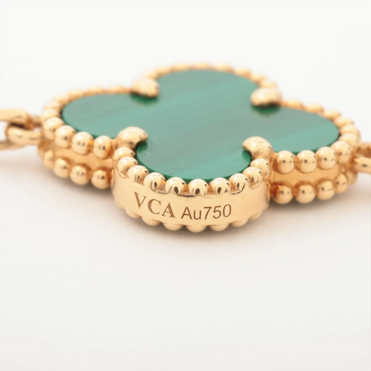 Vintage Alhambra 5P Malachite Bracelet 750(YG) 12.7g JA894134 Stone — view 5
