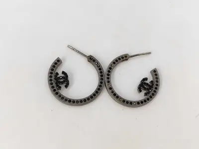 Silver Hardware Coco Mark Earrings 08P