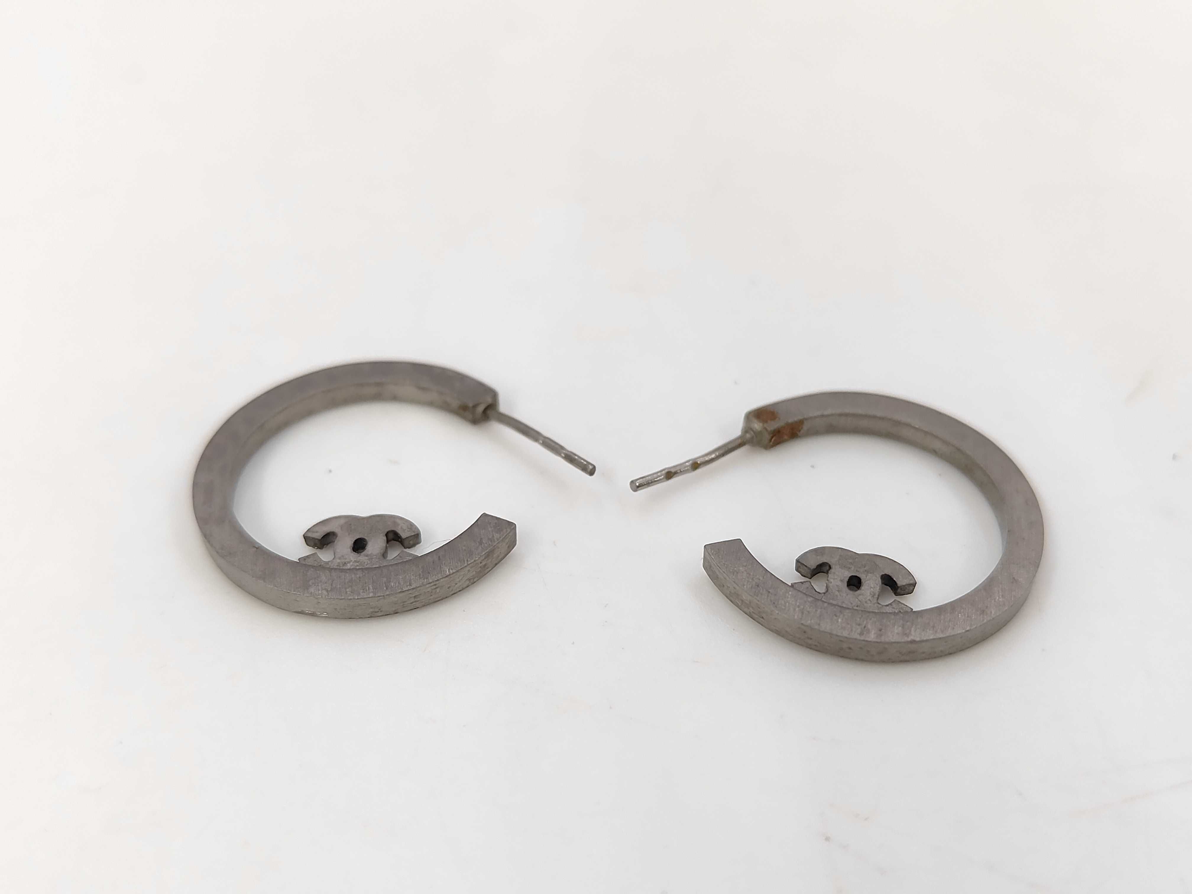 Silver Hardware Coco Mark Earrings 08P — view 3