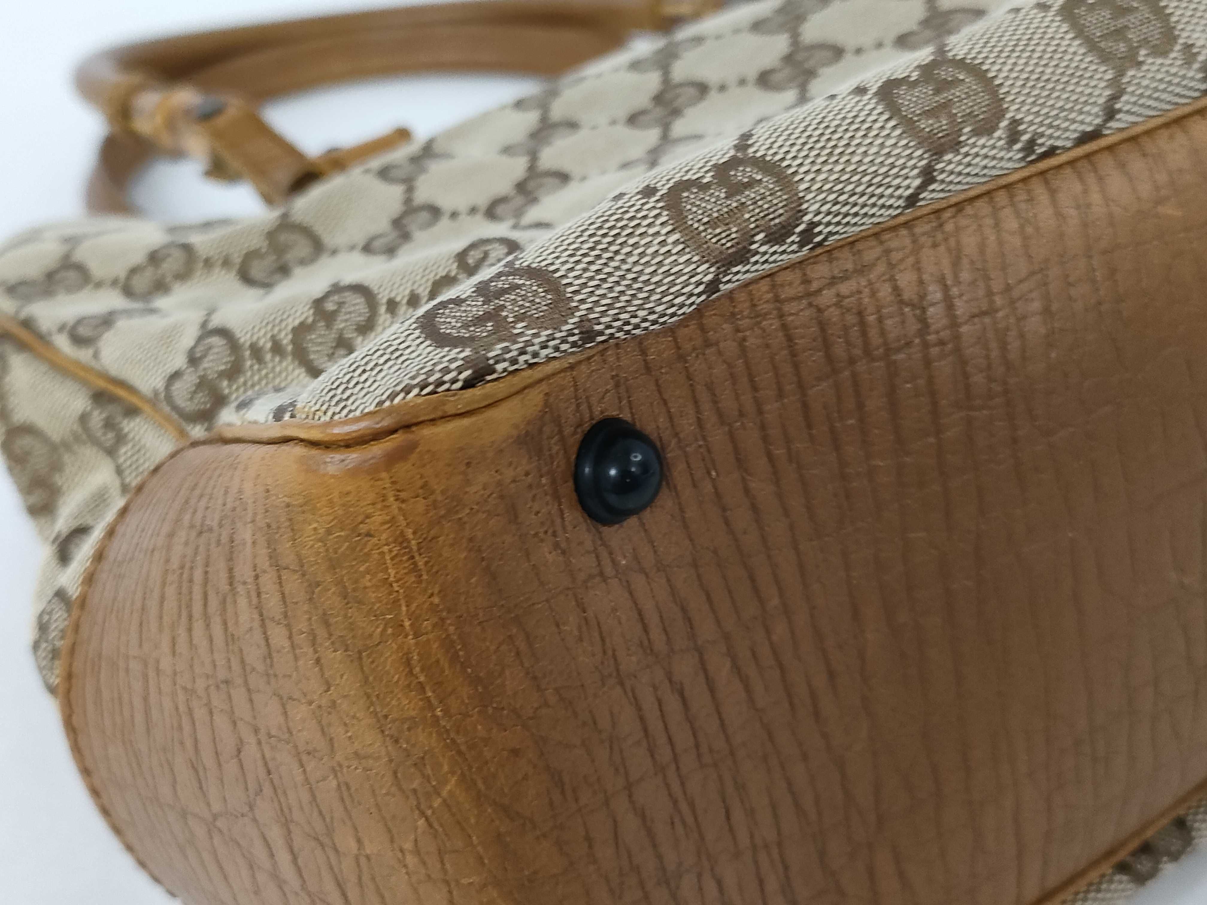 GG Canvas Gucci Canvas Tote Bag Bamboo Handbag — view 6