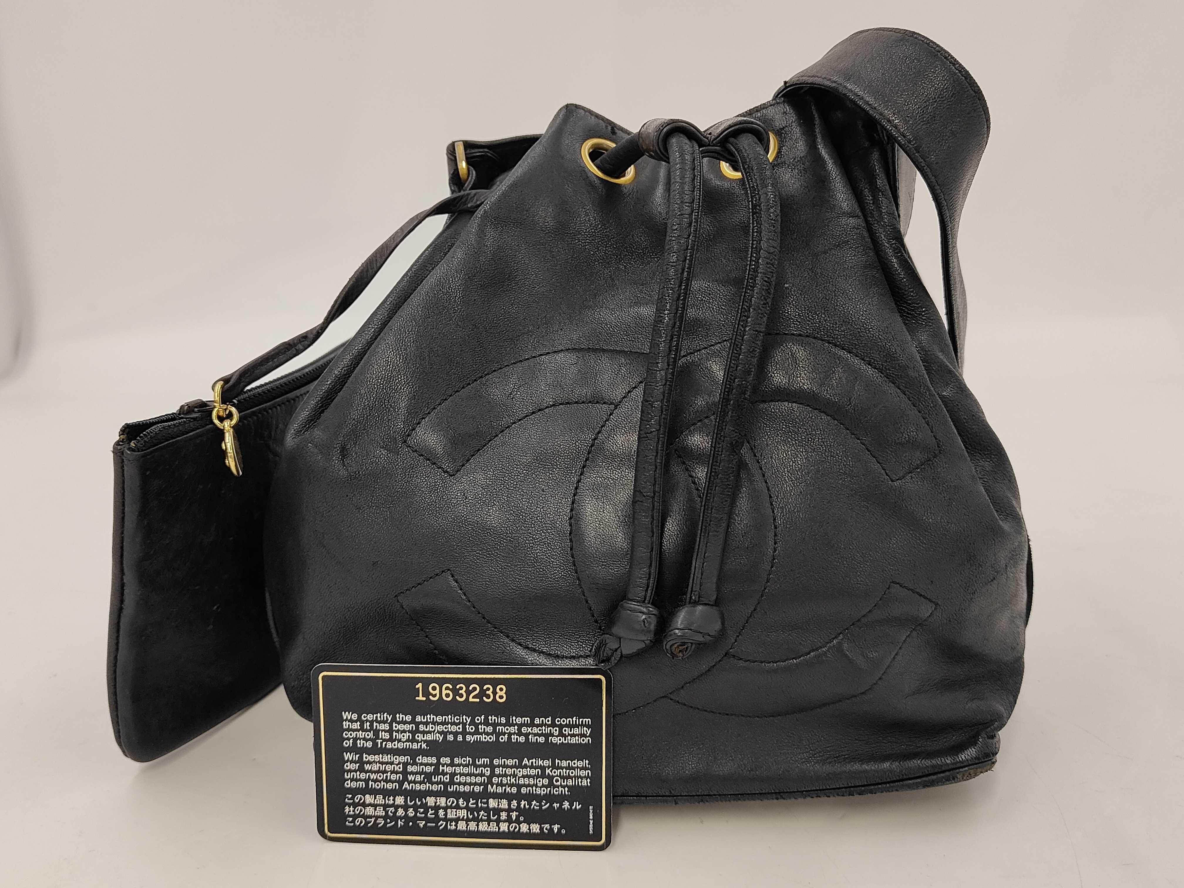 Coco Mark Drawstring Shoulder Bag (Series 1) with Pouch, Lambskin Leather