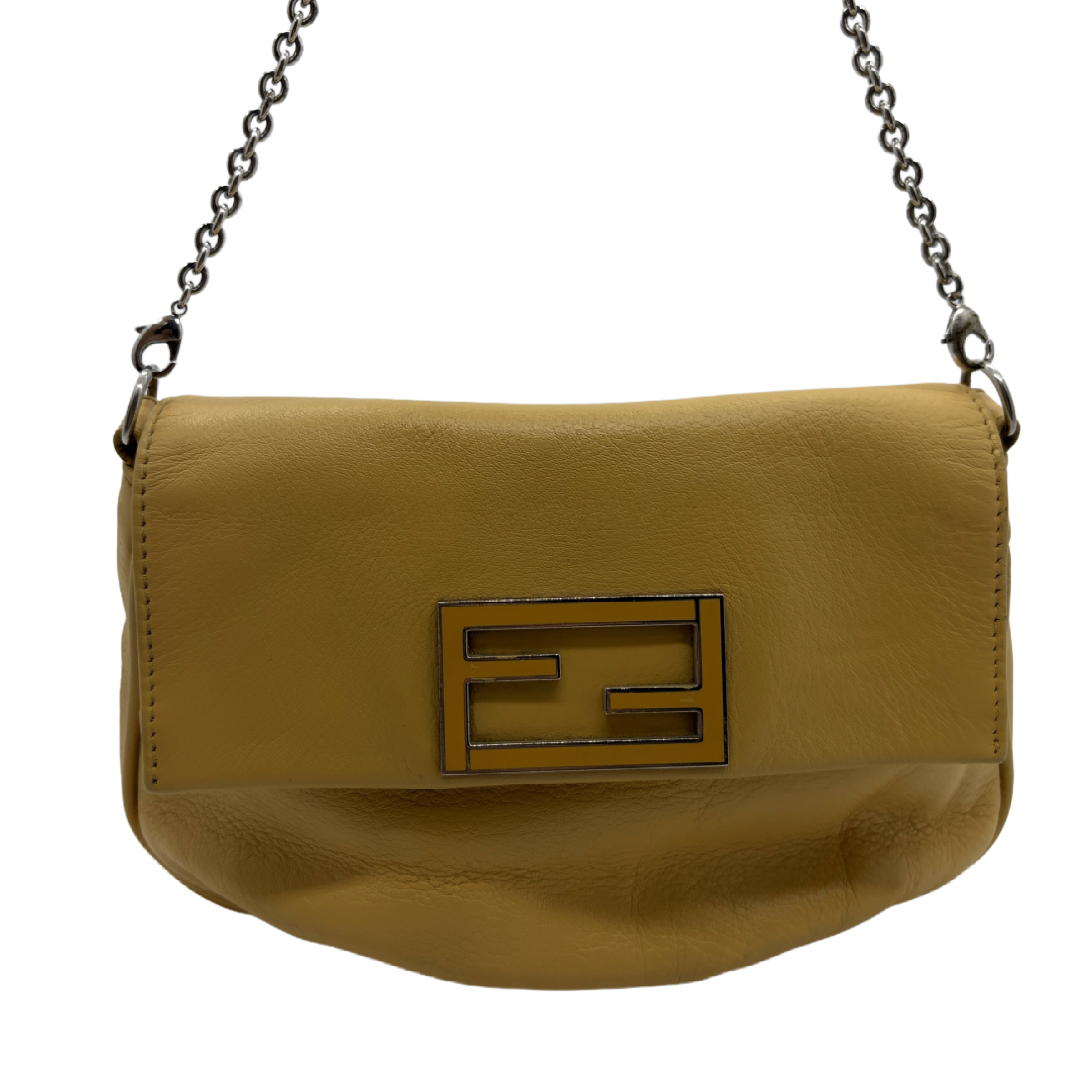 FF Logo Leather Flap Shoulder Bag