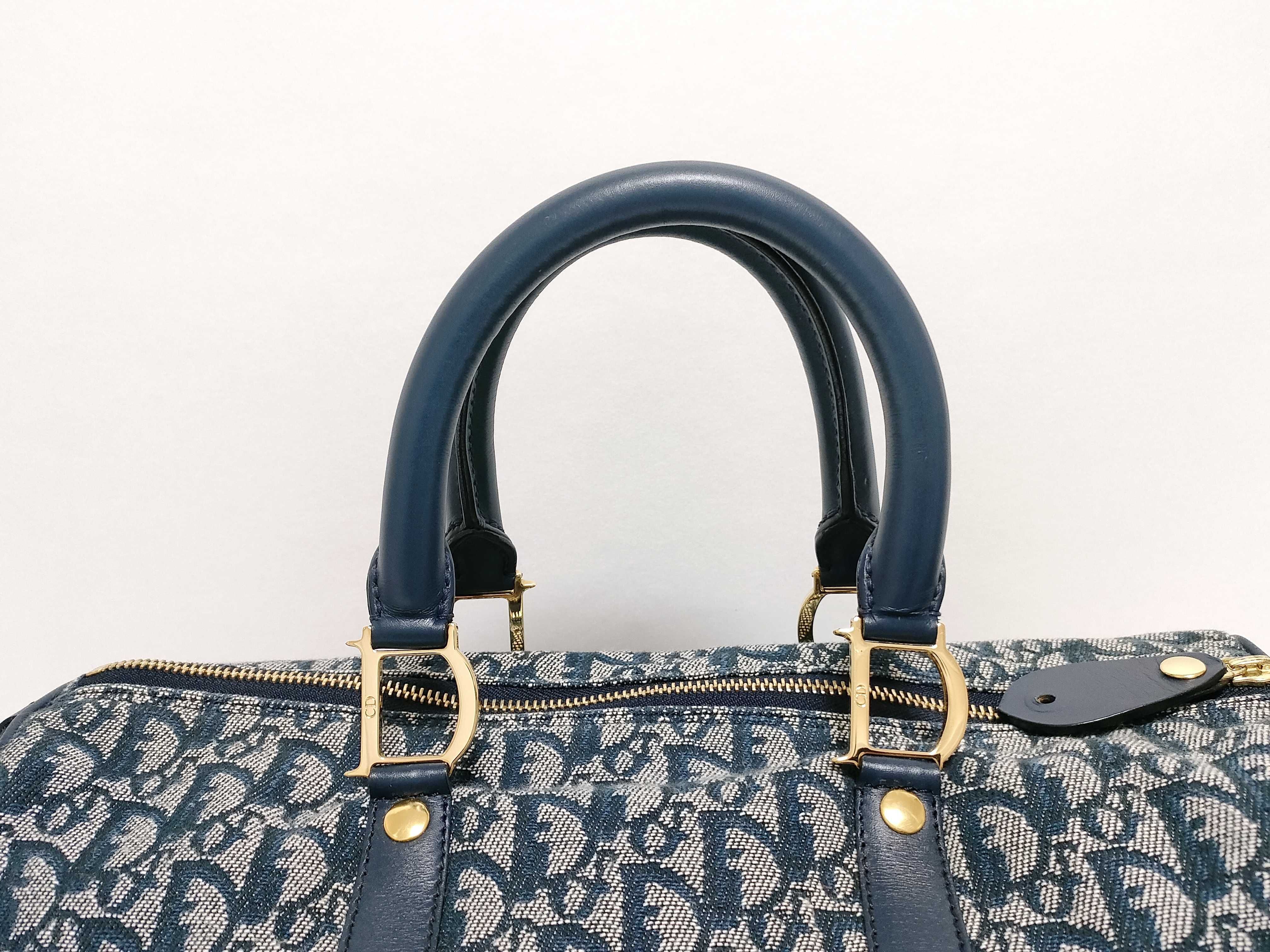Trotter Christian Dior Trotter Canvas Boston Bag Handbag — view 3