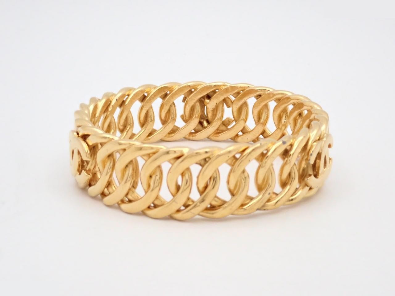 Coco Mark Bracelet, with markings, GP (Gold Plated), Wrist size approximately 21cm — view 2