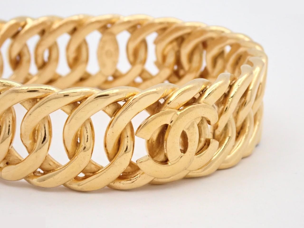 Coco Mark Bracelet, with markings, GP (Gold Plated), Wrist size approximately 21cm — view 3