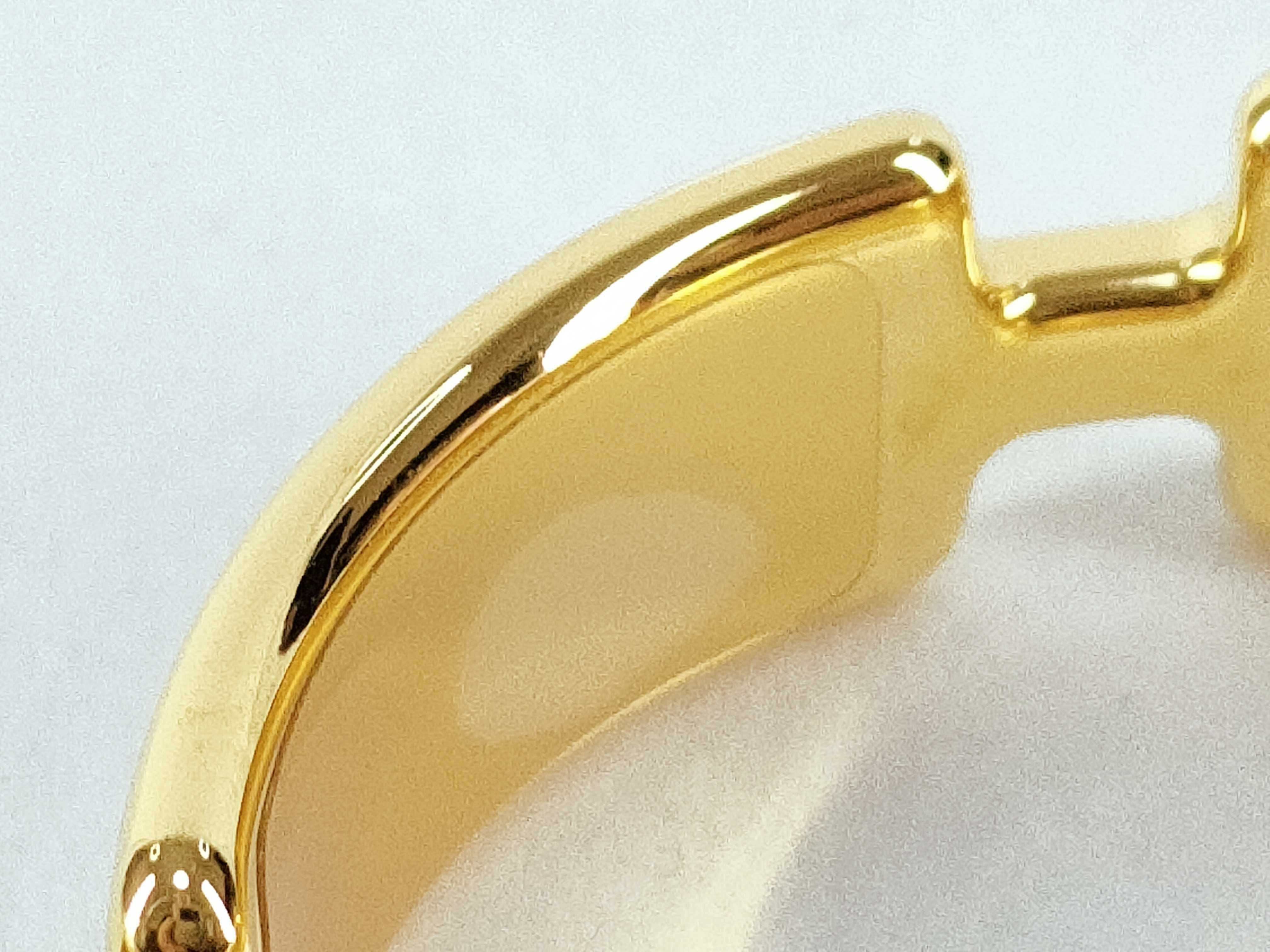 Olympe Hoop Earrings, GP x Leather, Yellow Gold x Gold Earrings — view 7