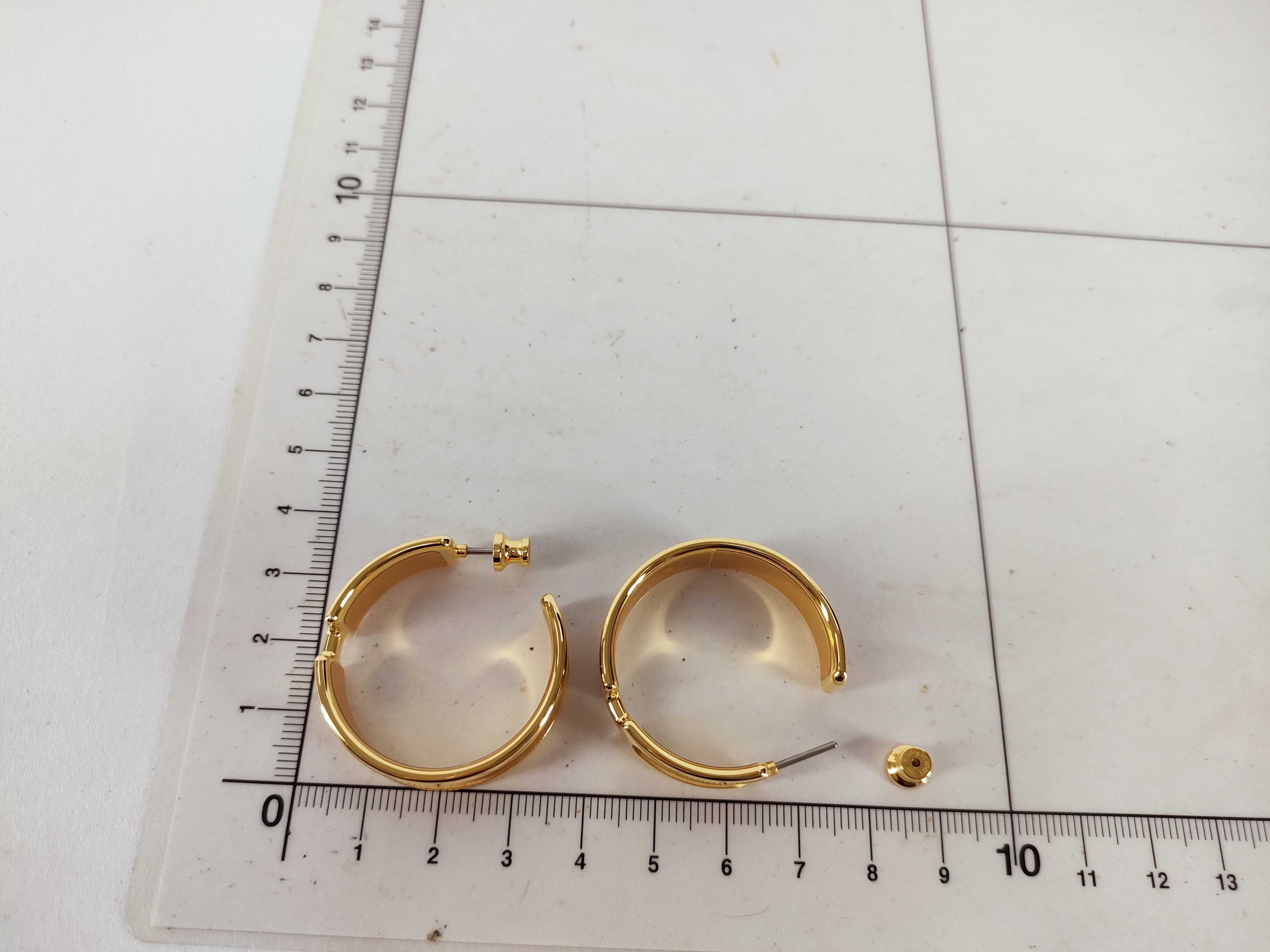 Olympe Hoop Earrings, GP x Leather, Yellow Gold x Gold Earrings — view 9