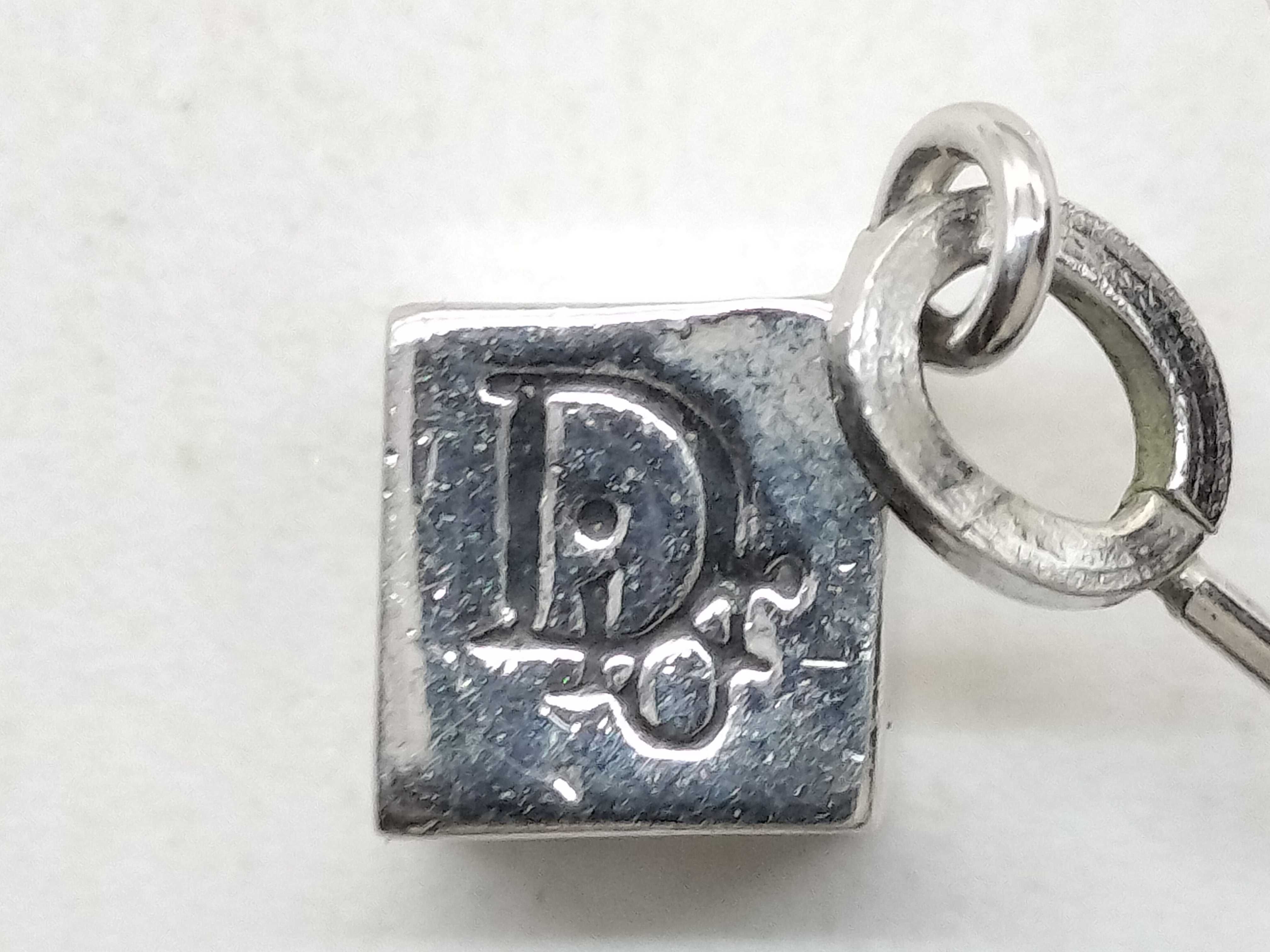 dice silver color earrings — view 4