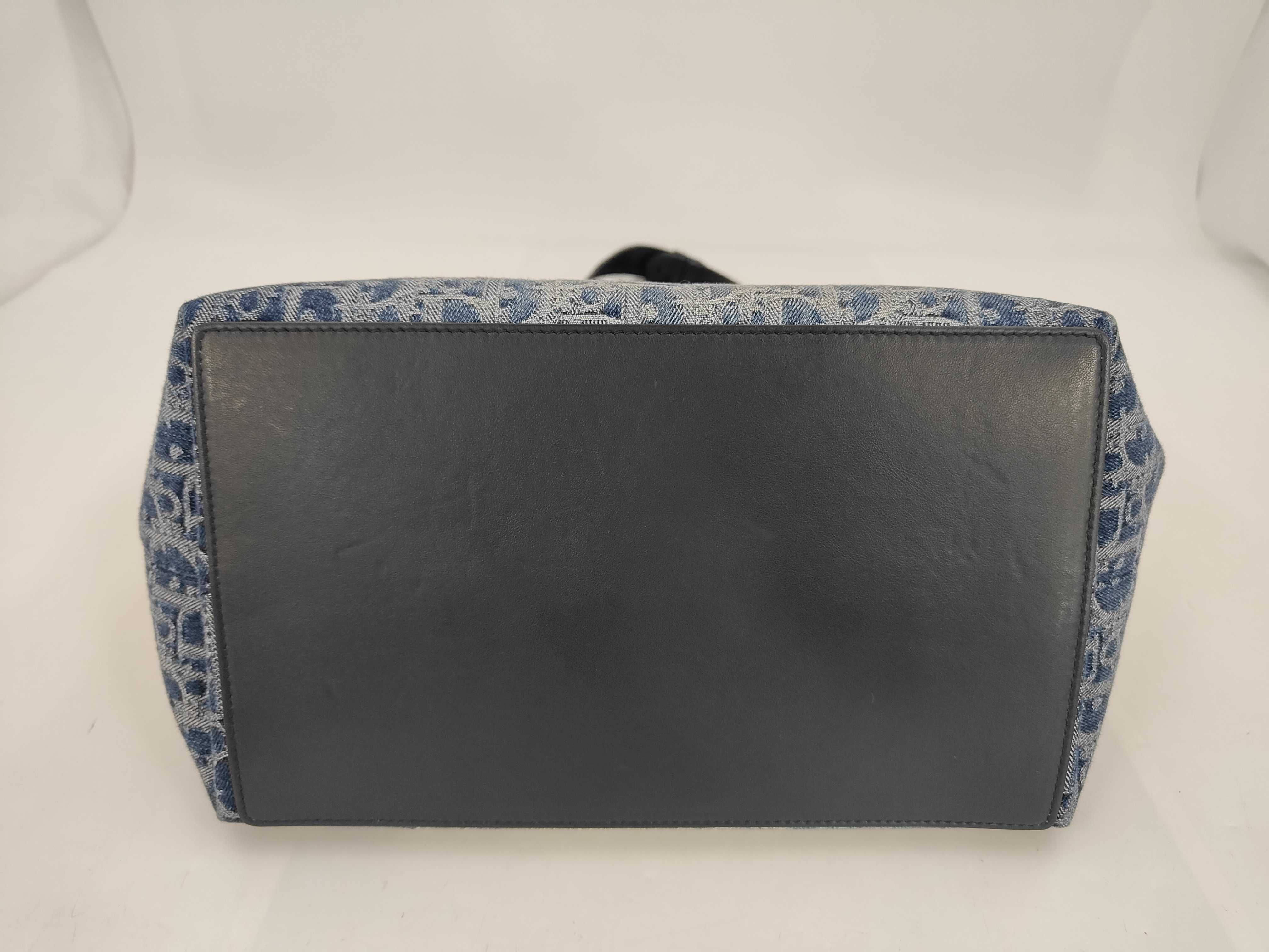 Christian Oblique Denim/Leather Semi-Shoulder Bag — view 3