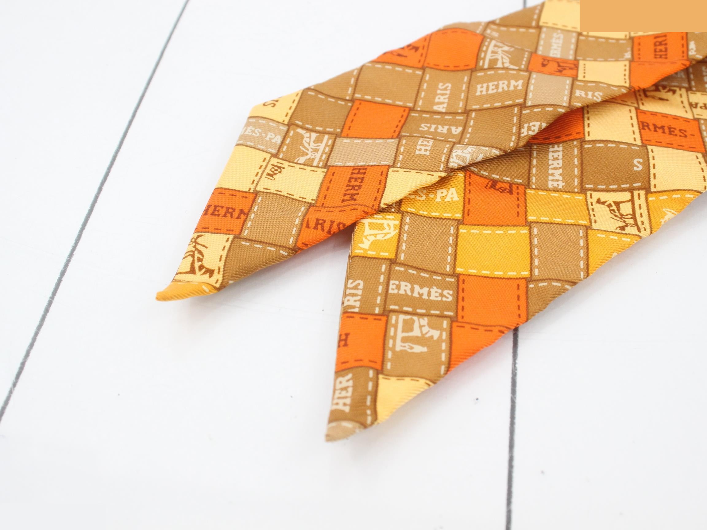 Twilly ribbon pattern orange/brown — view 3